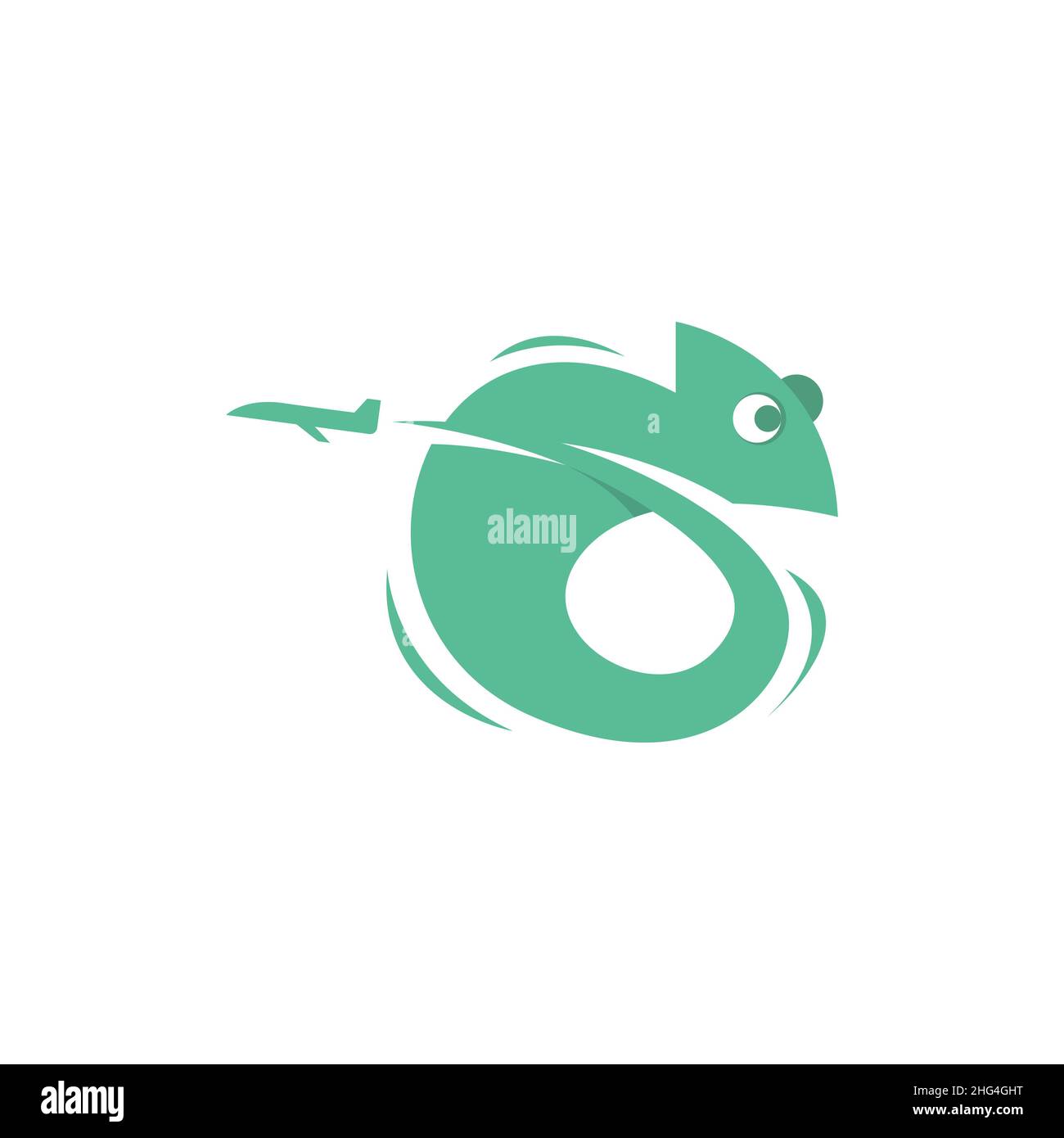 Chameleon travel agency logo Stock Vector