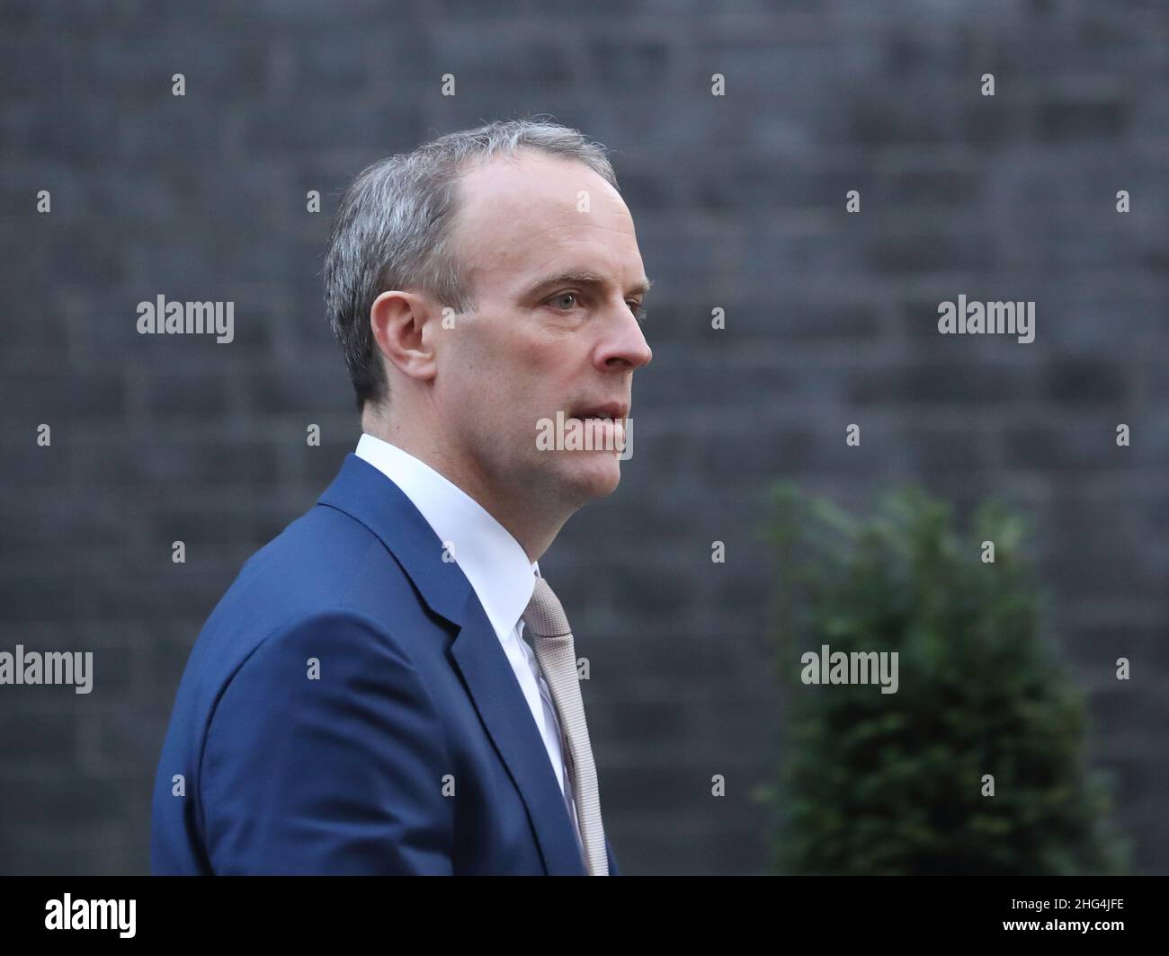 London, UK. 18th Jan, 2022. Deputy Prime Minister Dominic Raab leaves after the weekly Cabinet Meeting at No 10 Downing Street. Credit: Uwe Deffner/Alamy Live News Stock Photo