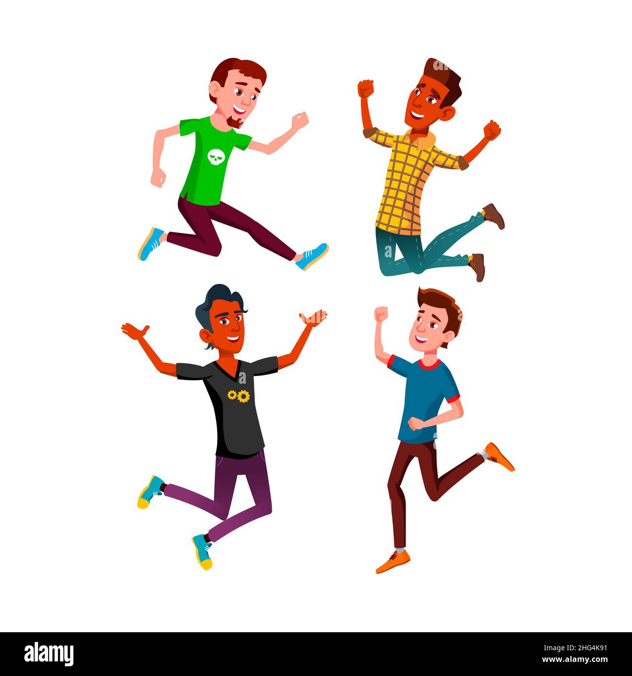 jumping teen boy set vector Stock Vector Image & Art - Alamy