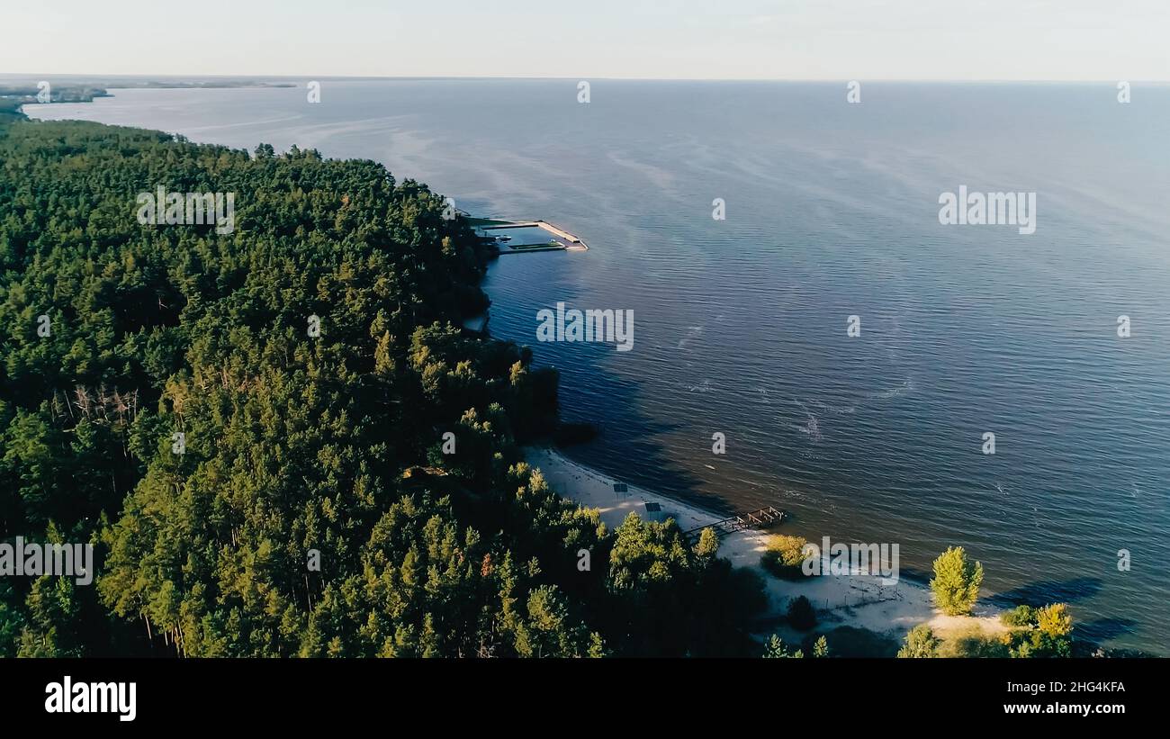 Aerial view of green forest and river at daytime Stock Photo - Alamy