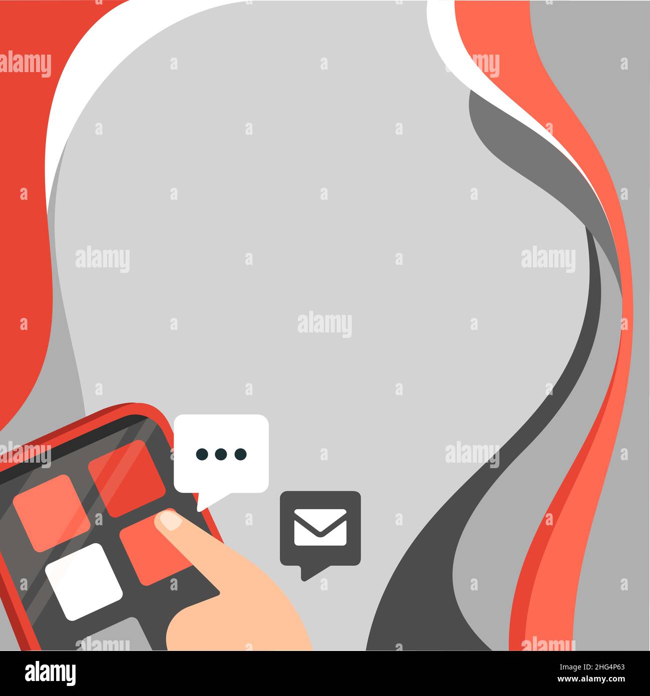 Finger Pressing Application Button Presenting Global Network Connection. Stock Vector