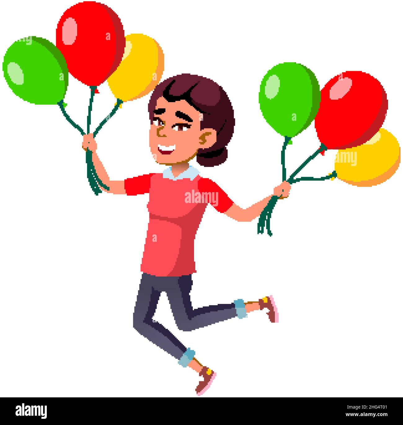 teen girl air balloon vector Stock Vector Image & Art Alamy
