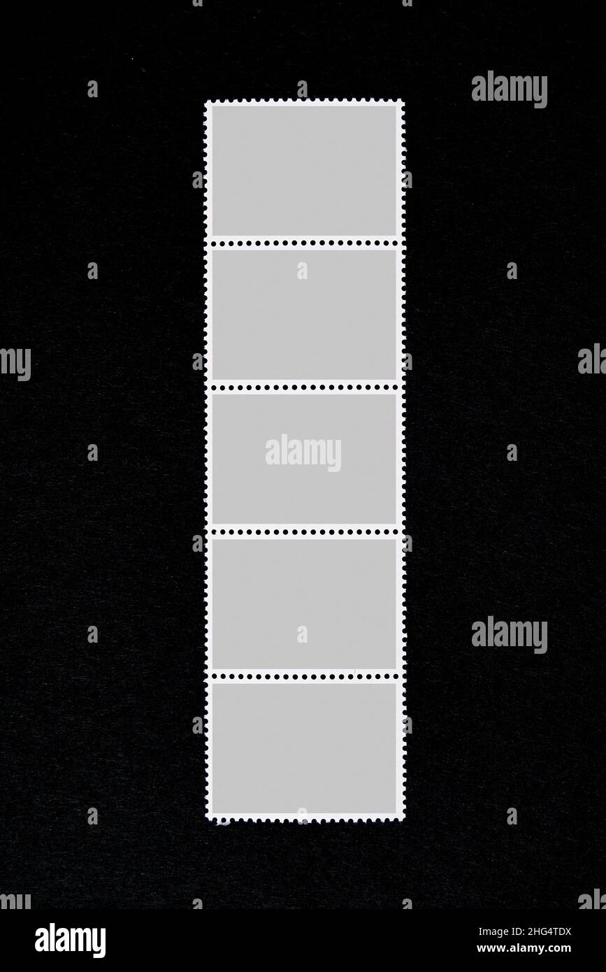 Postage stamps frames set. Isolated on a black background Stock Photo