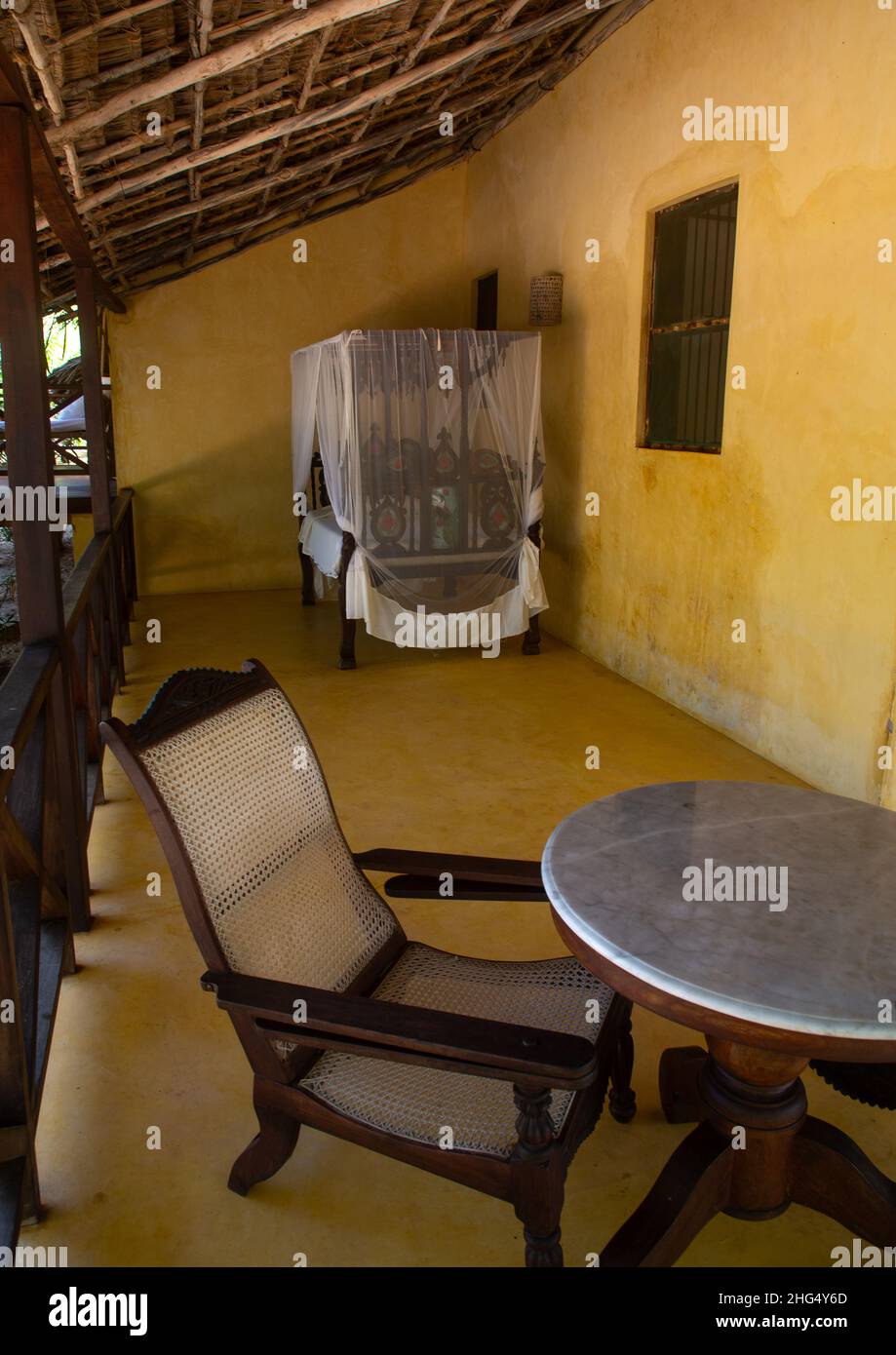 Jahazi House daybed, Lamu County, Lamu, Kenya Stock Photo