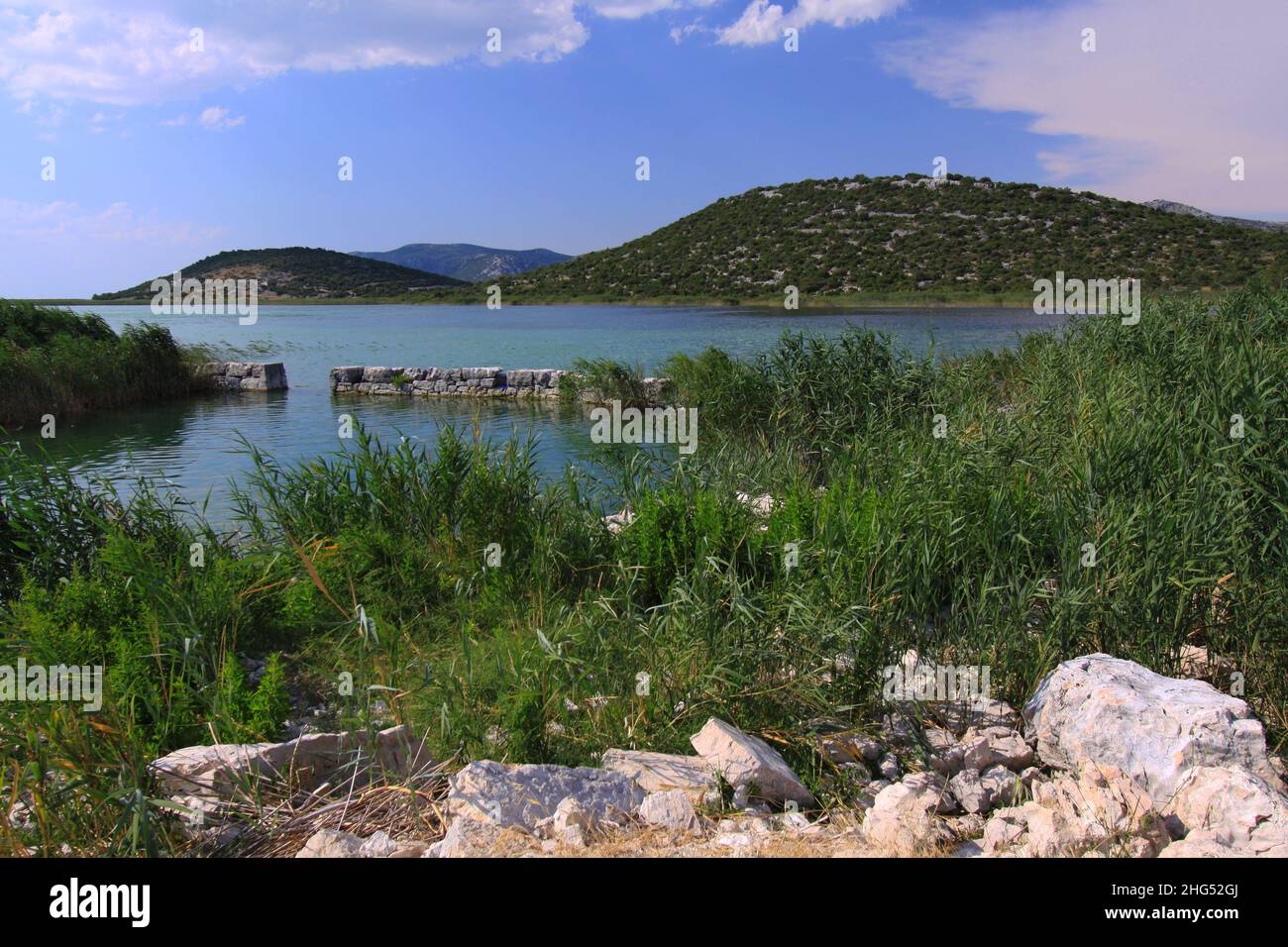 Landscape at Lake Vransko near Pirovac in Croatia,Europe Stock Photo