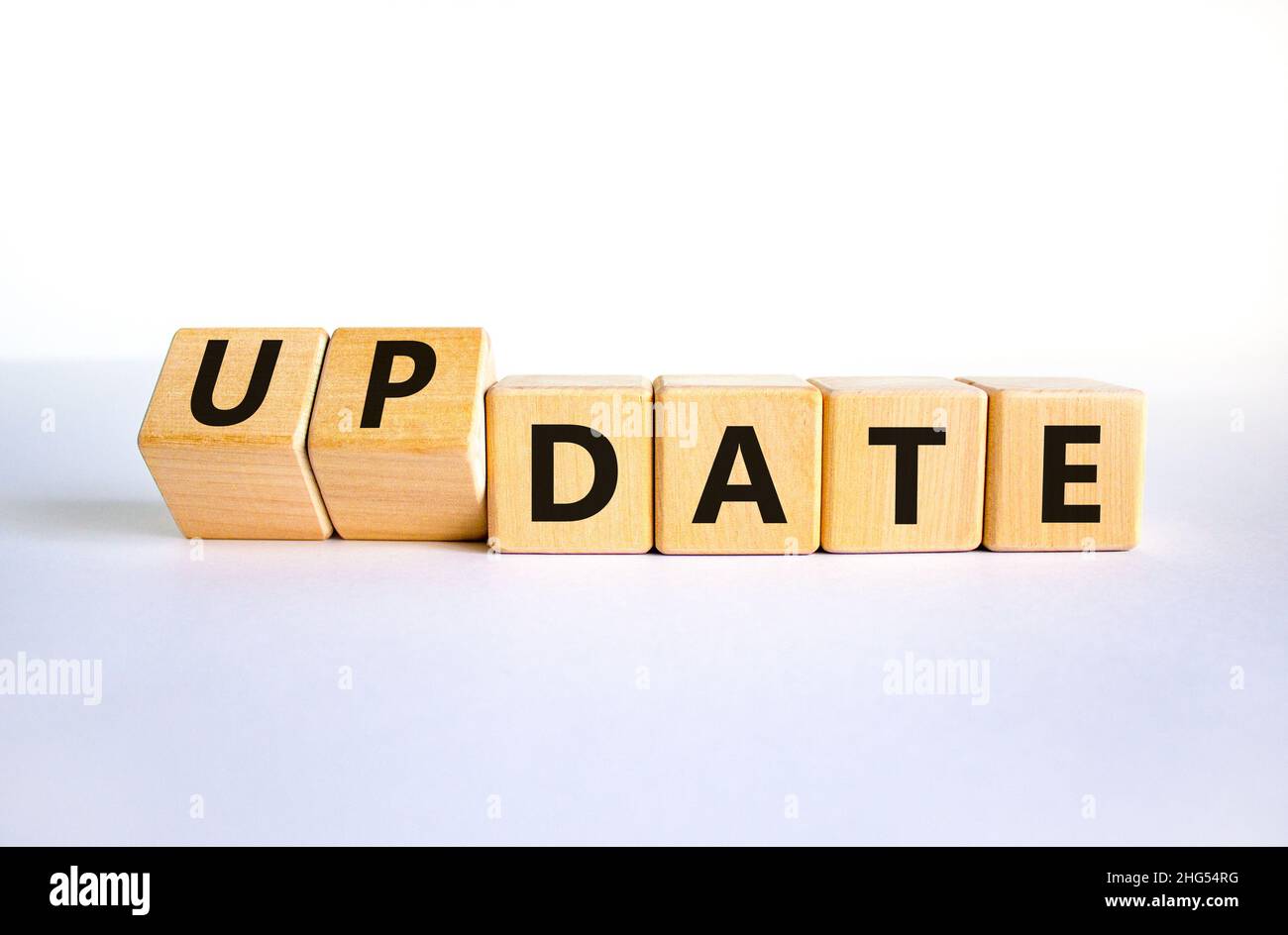Date or update symbol. Turned wooden cubes and changed the concept word ...