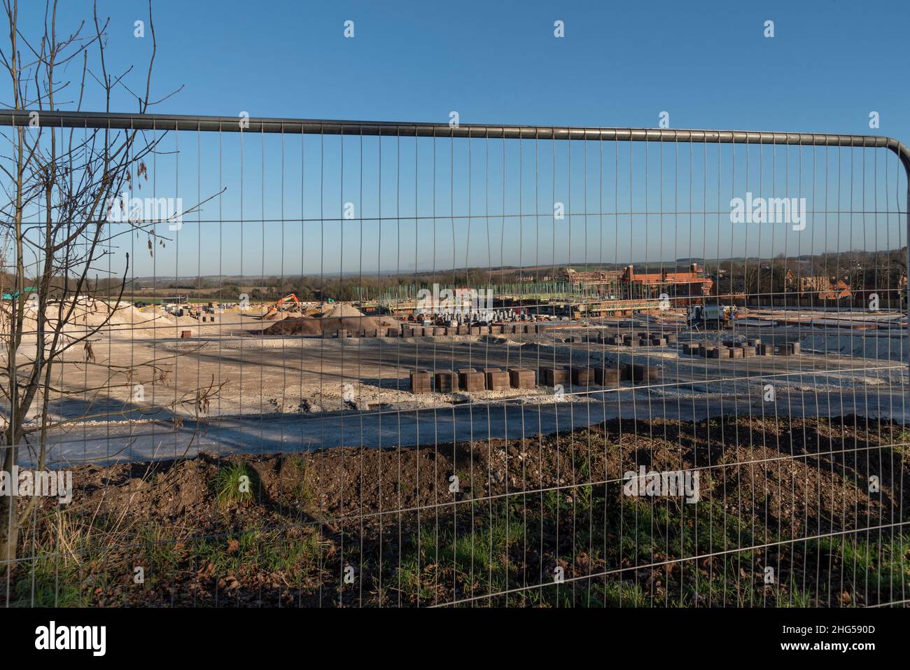 Winchester, Hampshire, England, UK. 2022. New build homes under