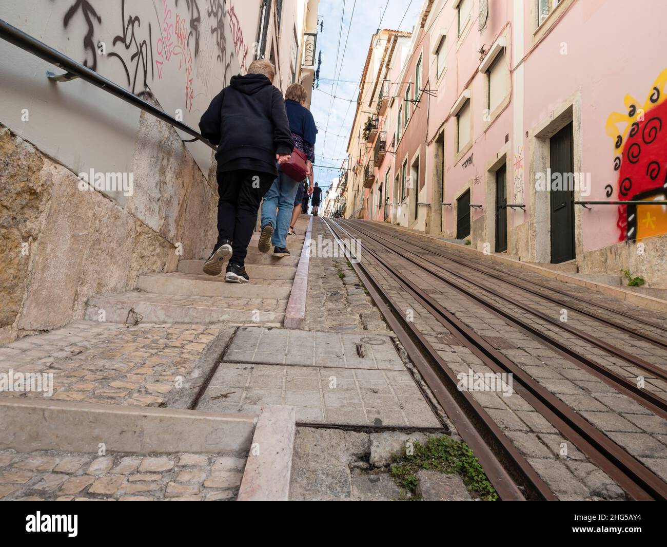 Narrow street and steep steps of Via … – License image – 13819118 ❘  lookphotos