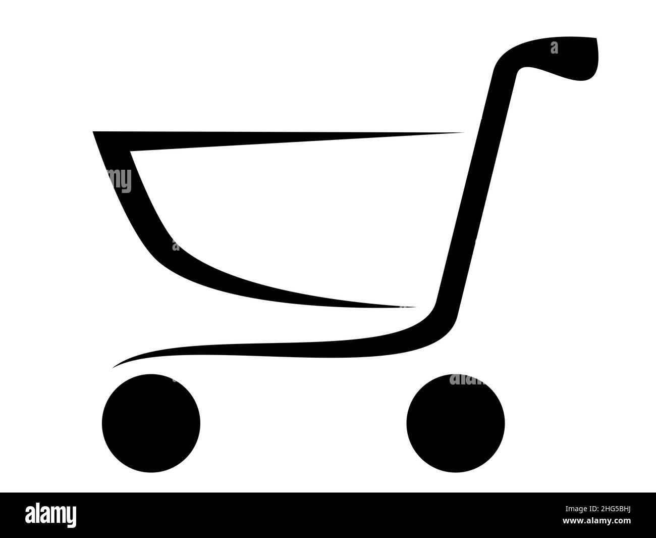 Vector illustration of a dynamically designed shopping cart. Simple modern web icon for online shops and stores. Stock Photo