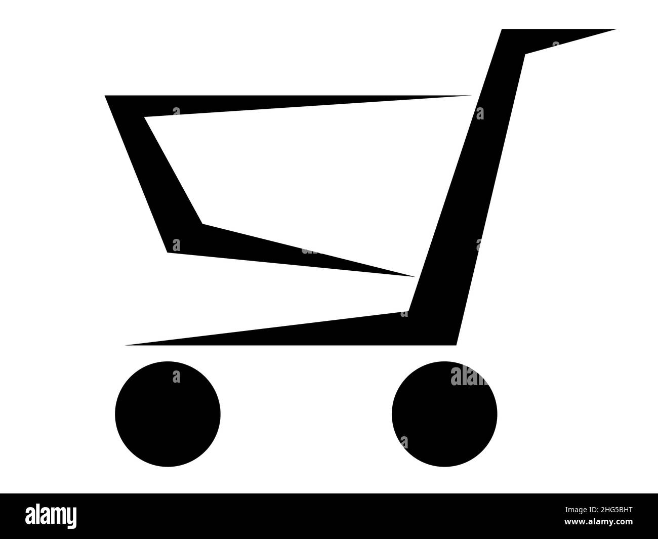 Illustration of a dynamically designed shopping cart. Simple modern web icon for online shops and stores. Stock Photo