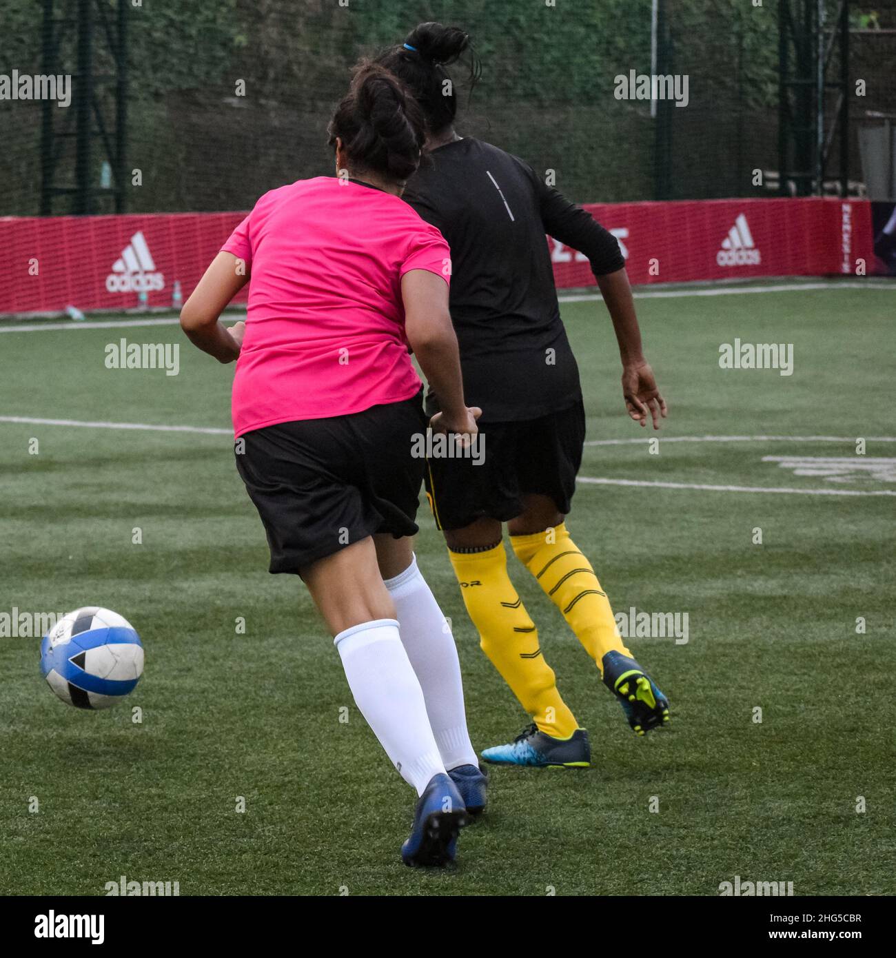 New Delhi, India July 01 2018 Women Footballers of local football