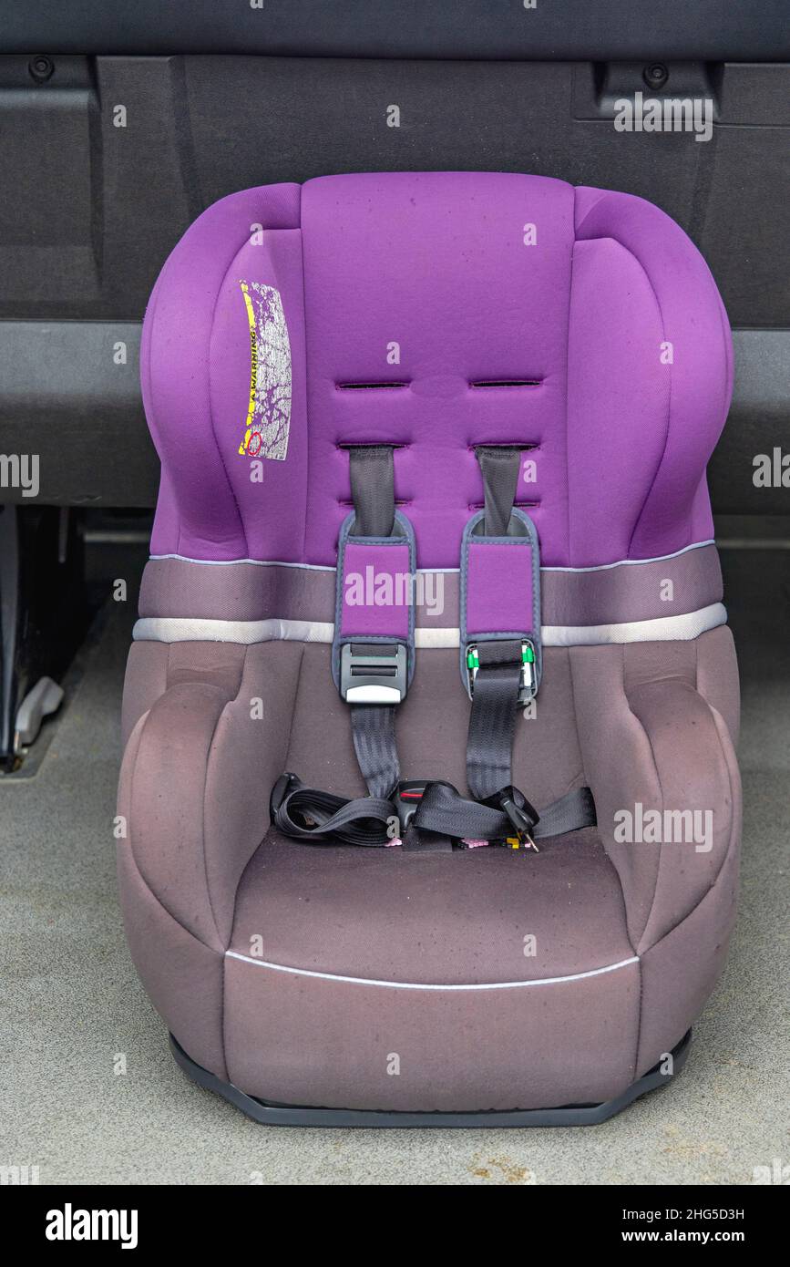 Child Safety Seat With Restraint System Belts Stock Photo Alamy