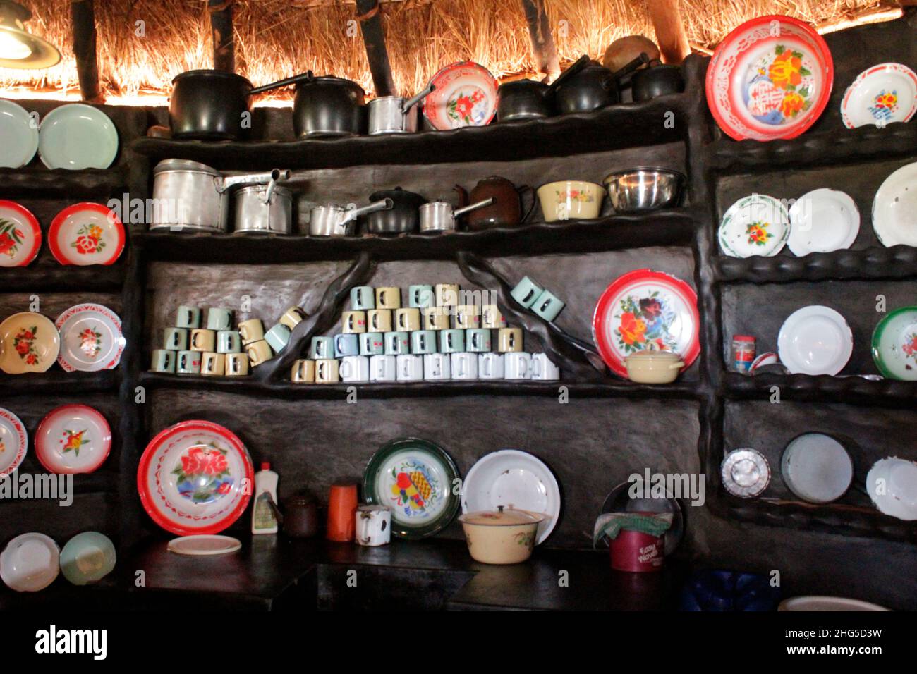 Inside a typical village kitchen. Many rural kitchens have a similar