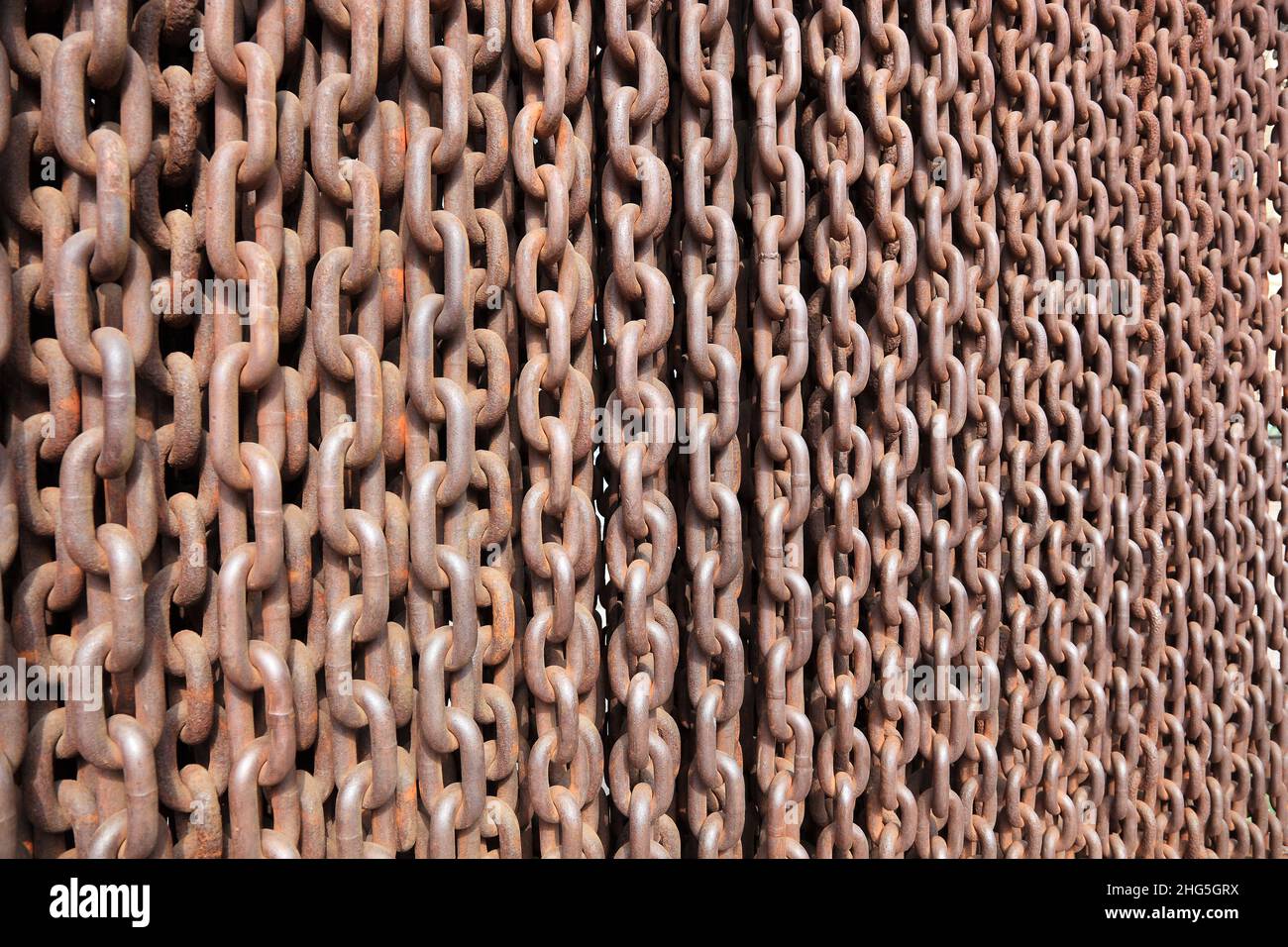 chains with rusted chain links Stock Photo