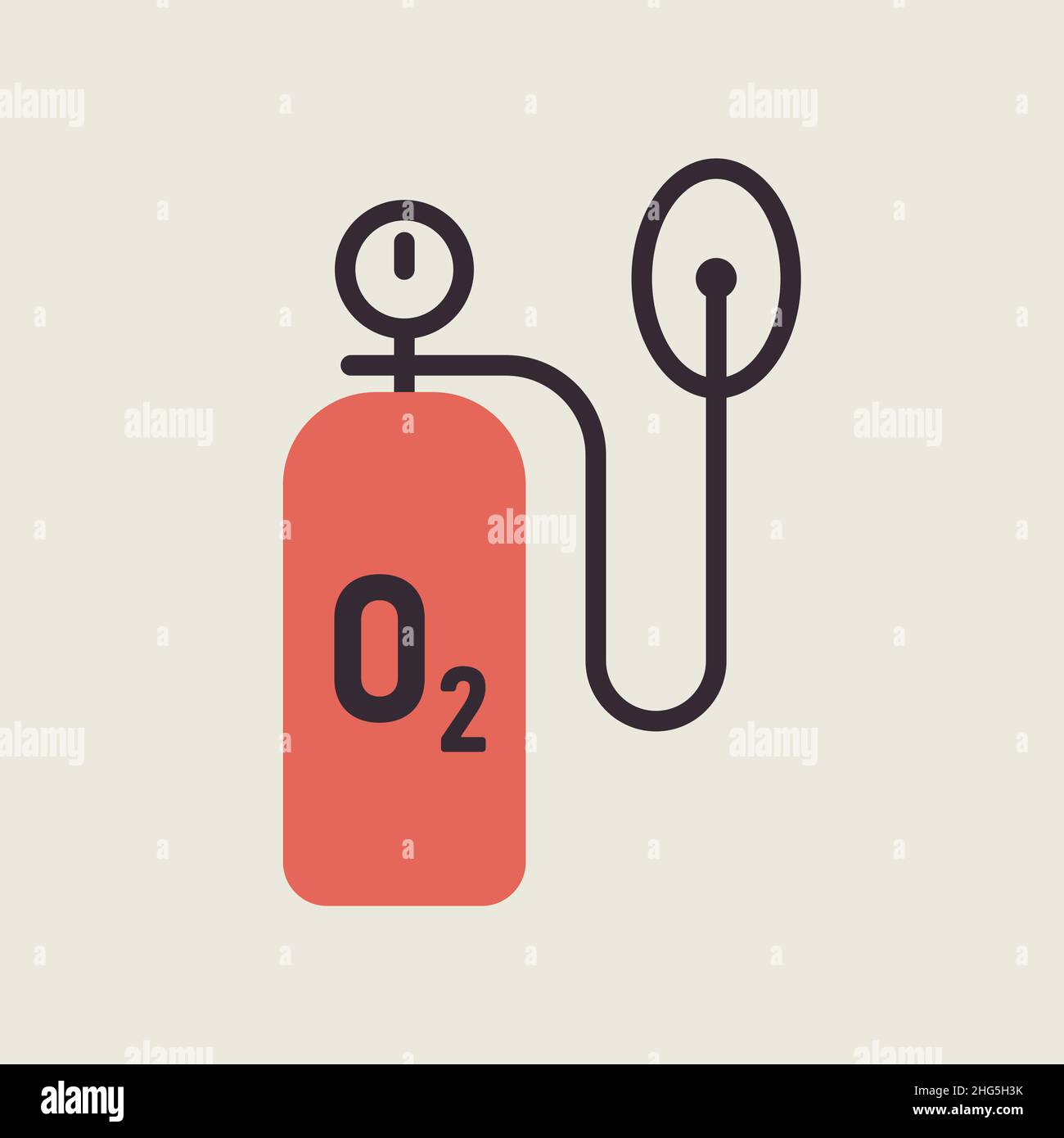 Medical oxygen cylinder vector icon. Medical sign. Coronavirus. Graph ...