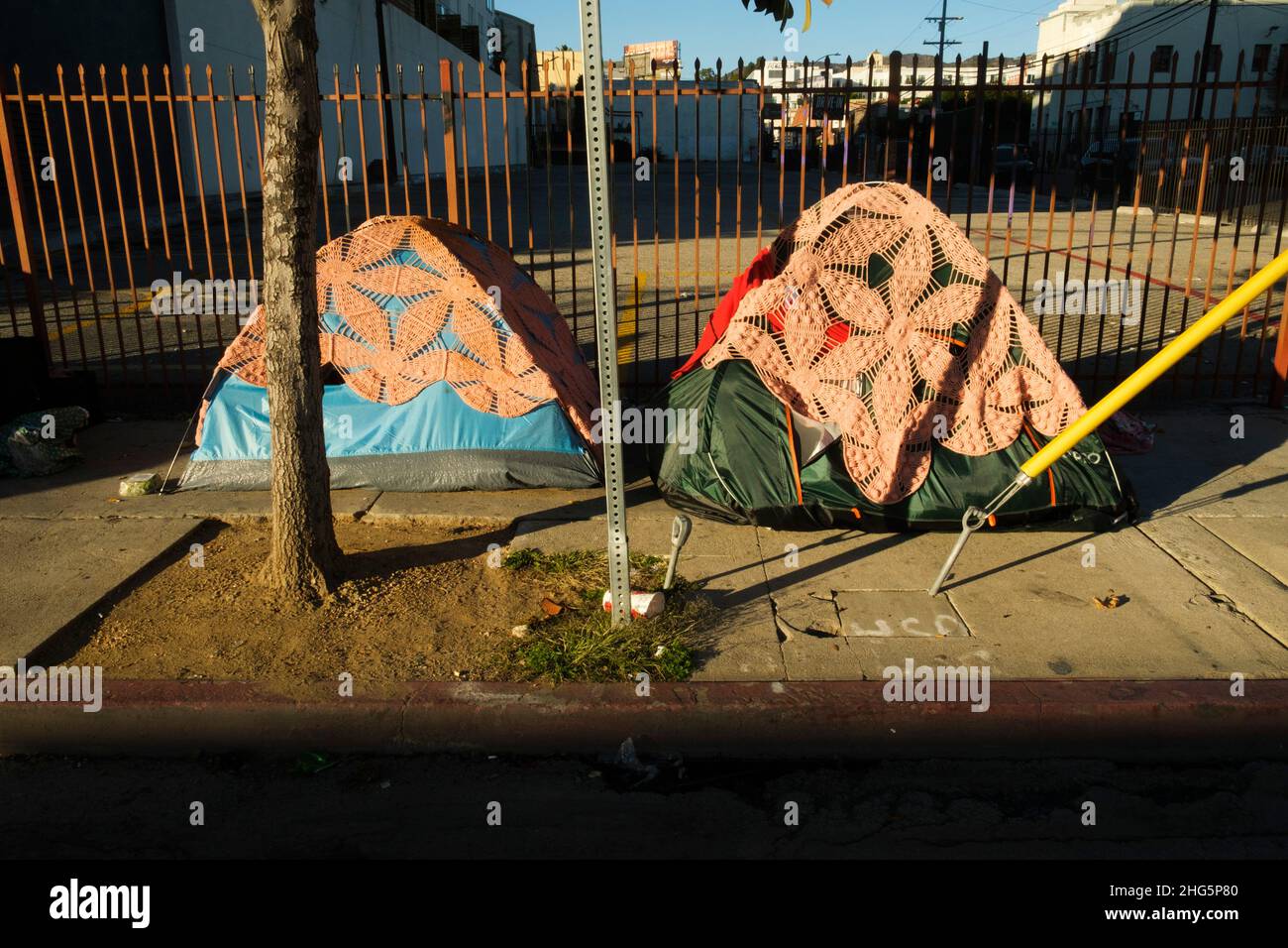 Tents, Hollywood Boulevard, Hollywood, Los Angeles, California, USA Stock Photo