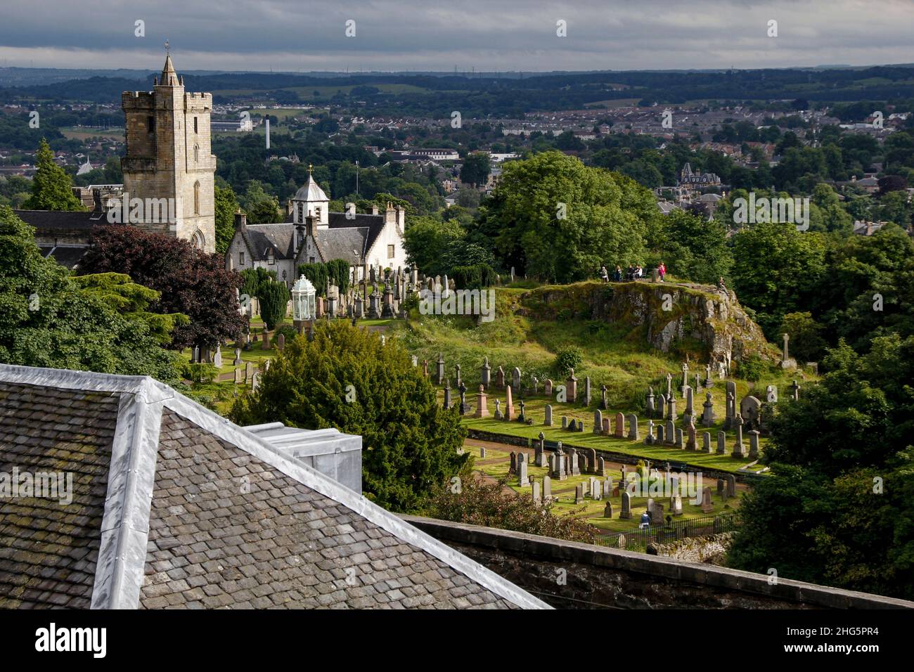 Graveyard seen from Stirling Castle, Scotland Stock Photo