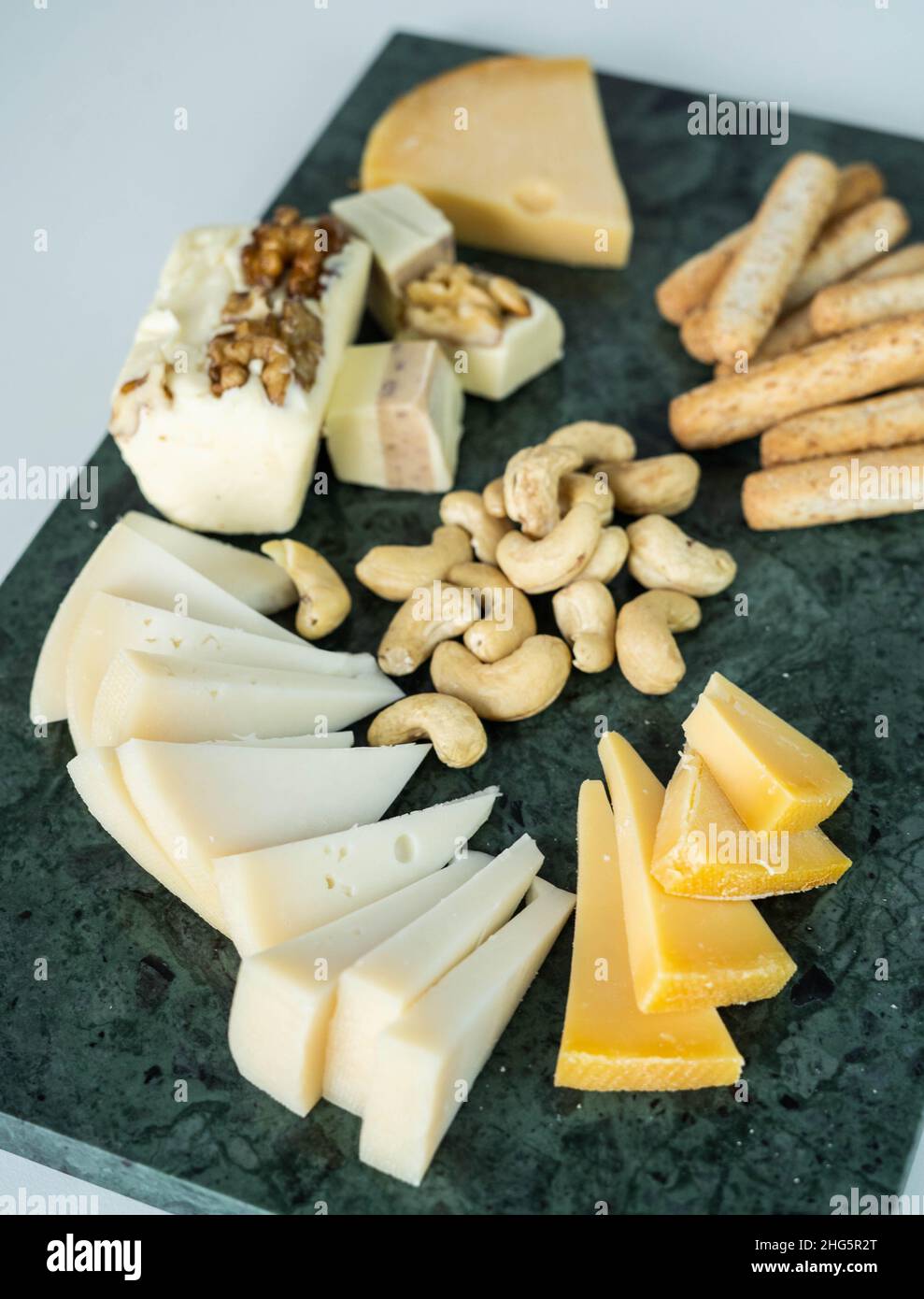 15 Ripened Cheese A table with varieties of ripened and soft cheeses Stock Photo - Alamy