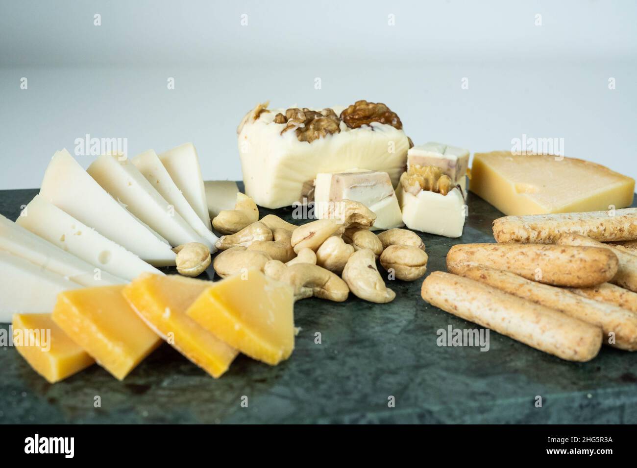 15 Ripened Cheese A table with varieties of ripened and soft cheeses Stock Photo - Alamy
