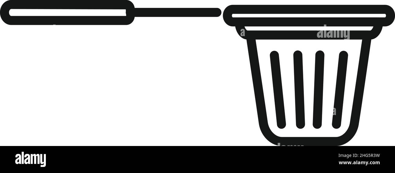 Pool net catch icon outline vector. Cleaning repair. Water cleaner ...