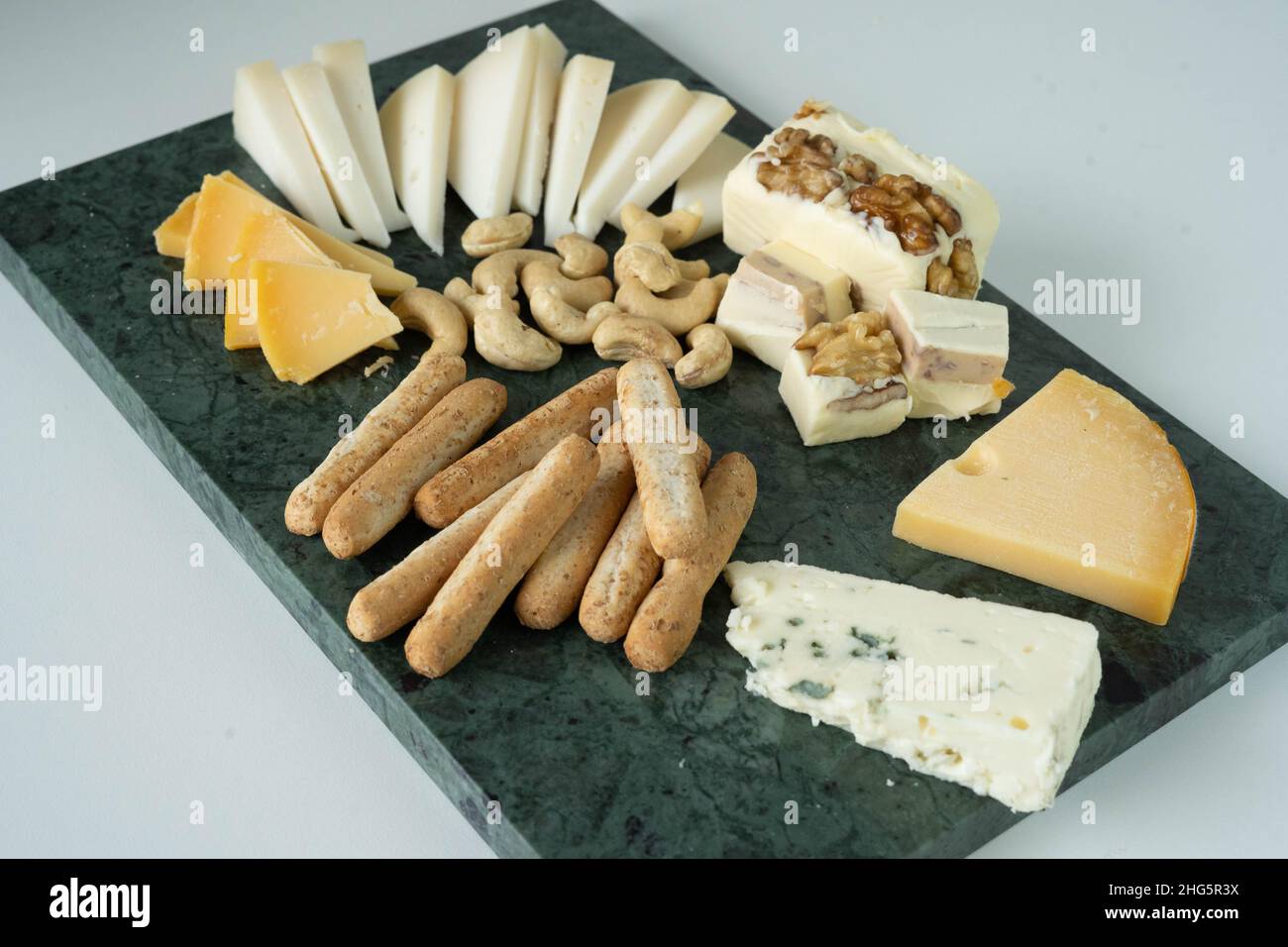15 Ripened Cheese A table with varieties of ripened and soft cheeses Stock Photo - Alamy