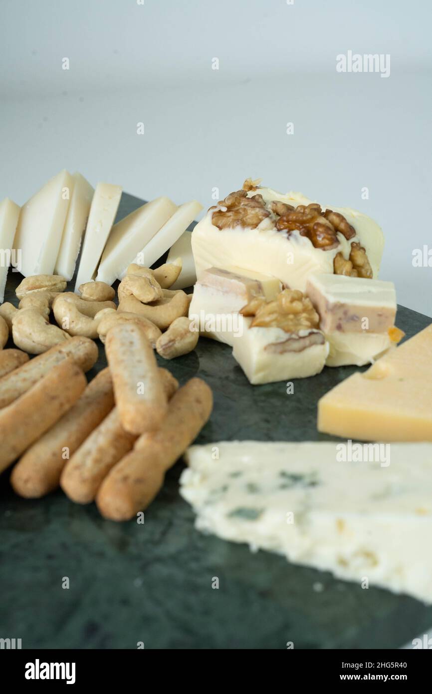 15 Ripened Cheese A table with varieties of ripened and soft cheeses Stock Photo - Alamy