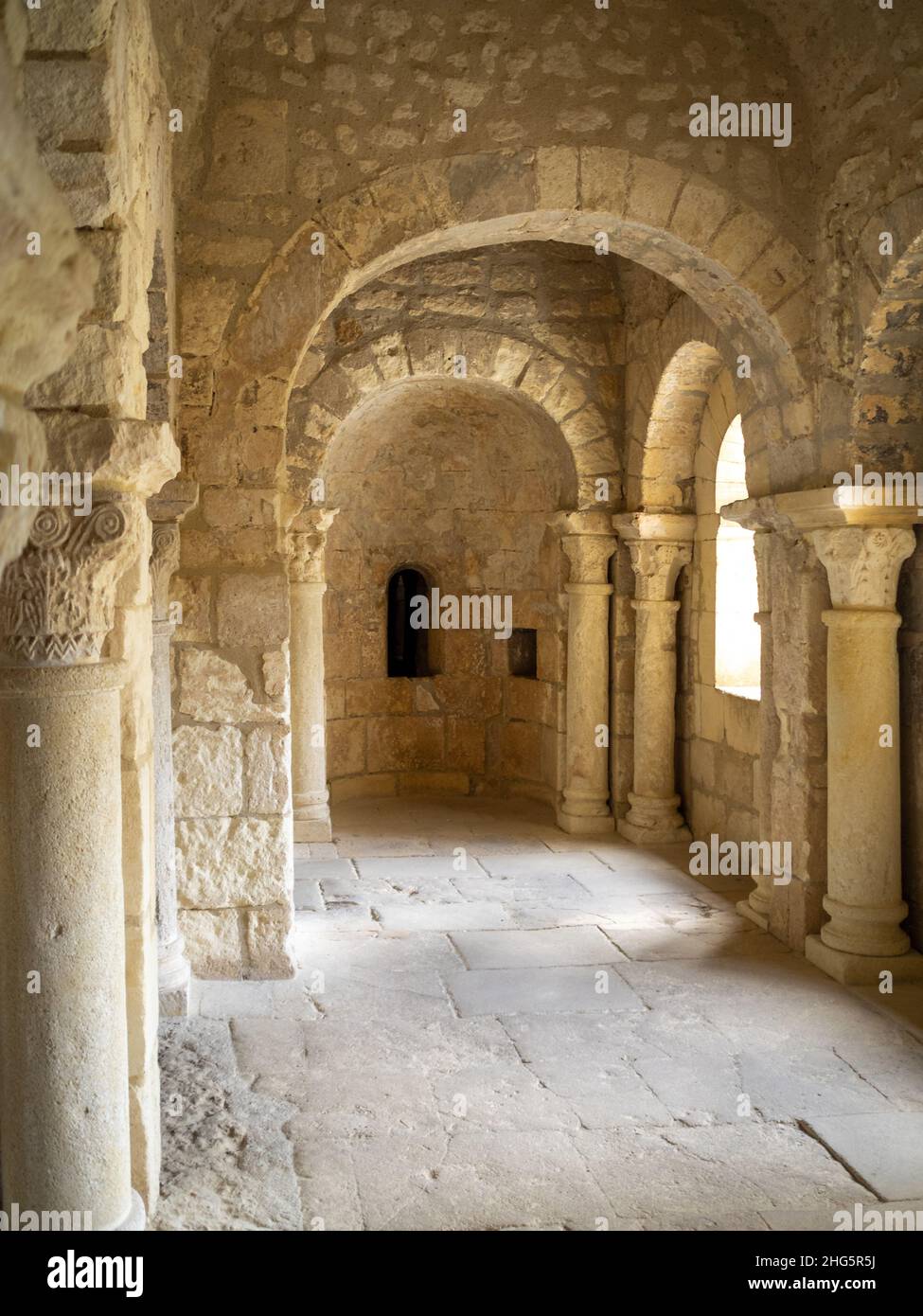 Nave of St. Peter's Chapel, Montmajour Abbey, Arles Stock Photo