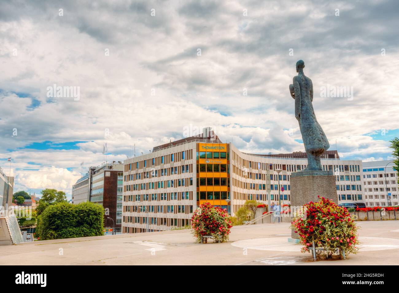 Statue of King Haakon VII in Oslo, Norway Stock Photo