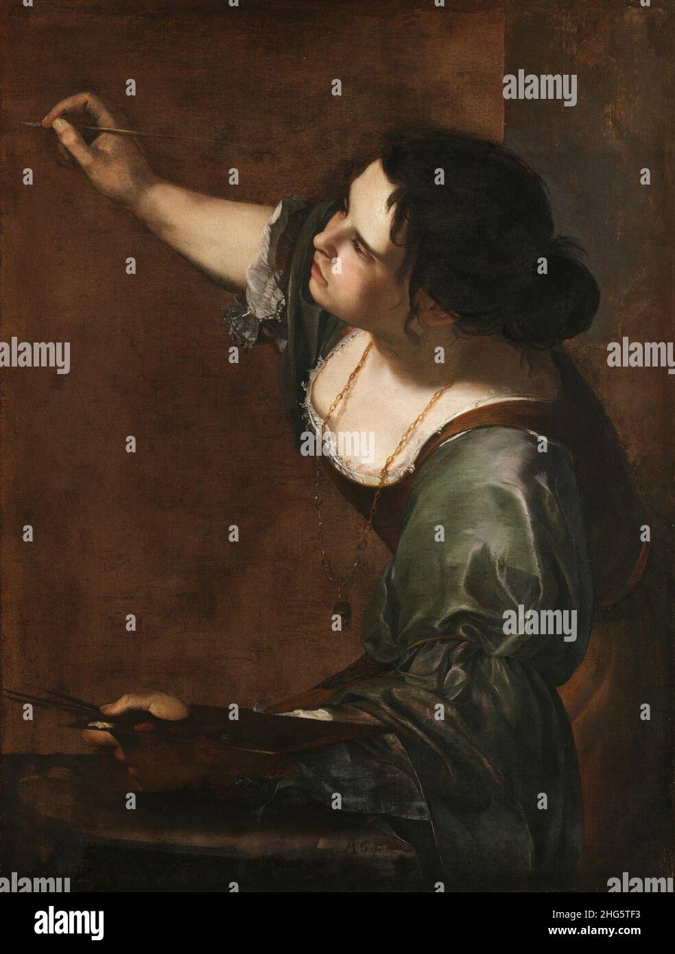 Self-Portrait as the Allegory of Painting (La Pittura) - Artemisia Gentileschi. Stock Photo