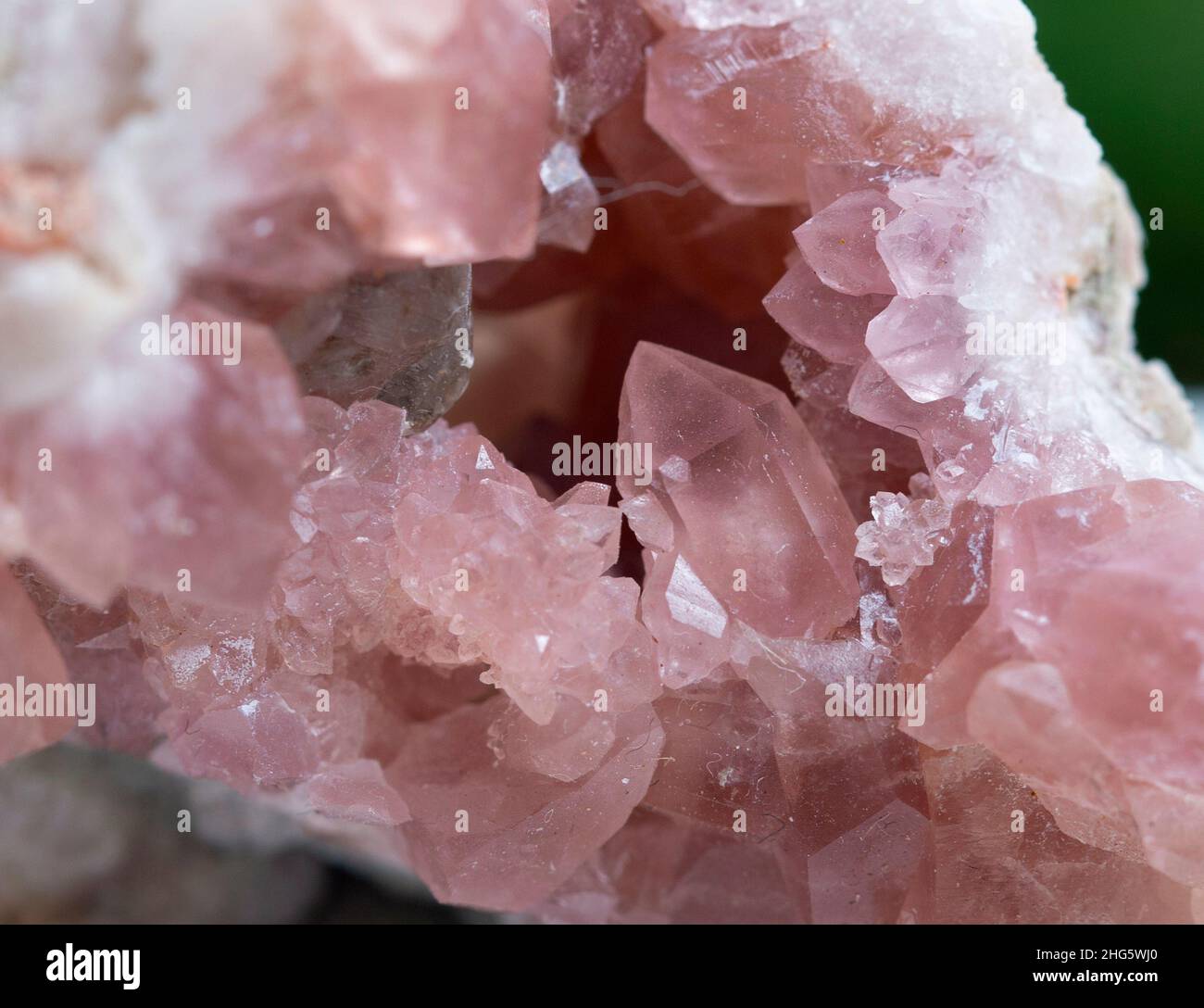 pink quartz mineral specimen stone rock geology gem crystal Stock Photo