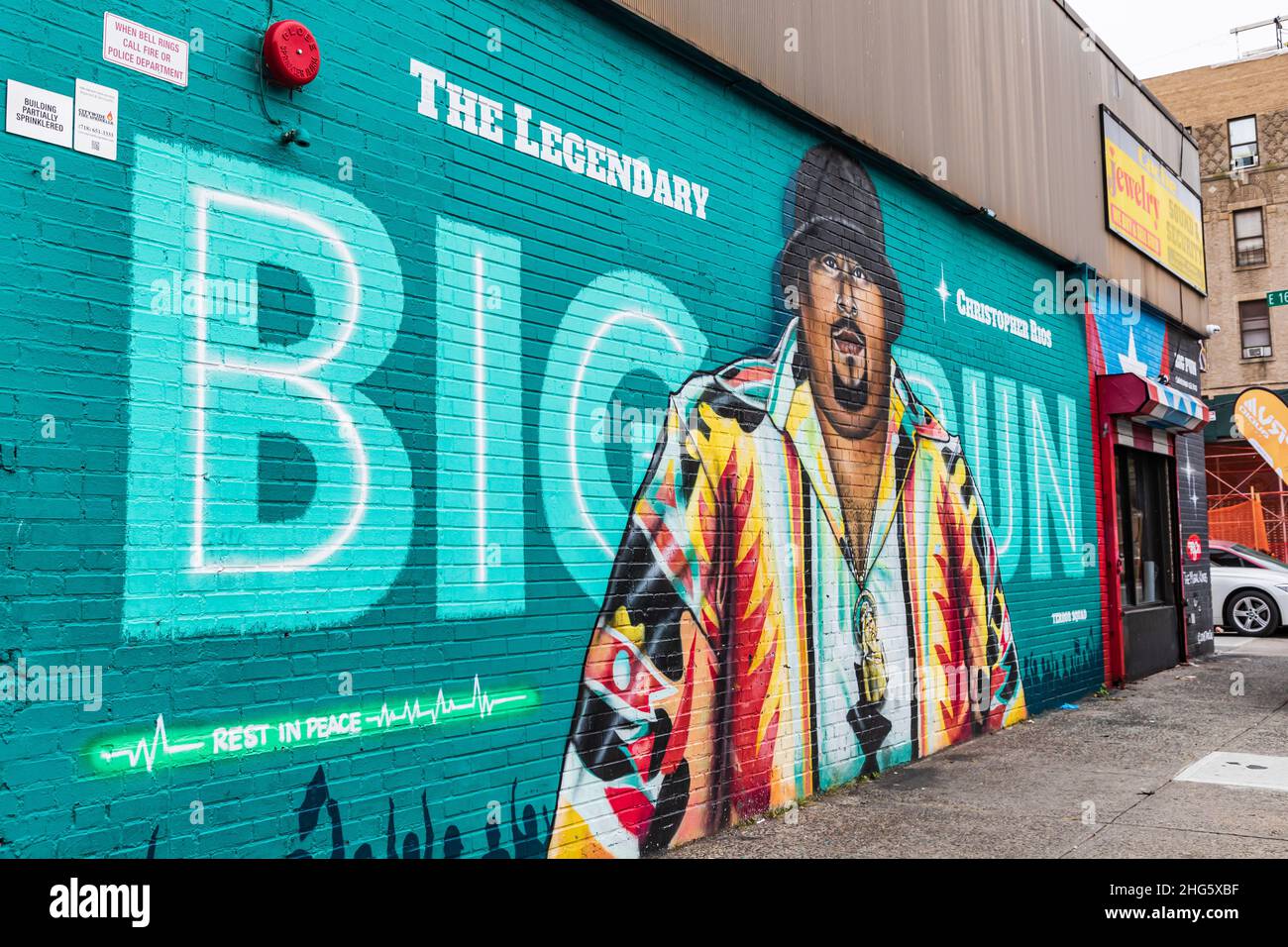 The Bronx, New York City, New York, USA. November 2, 2021. Mural of rapper Big Pun, by the Tats Cru collective. Stock Photo