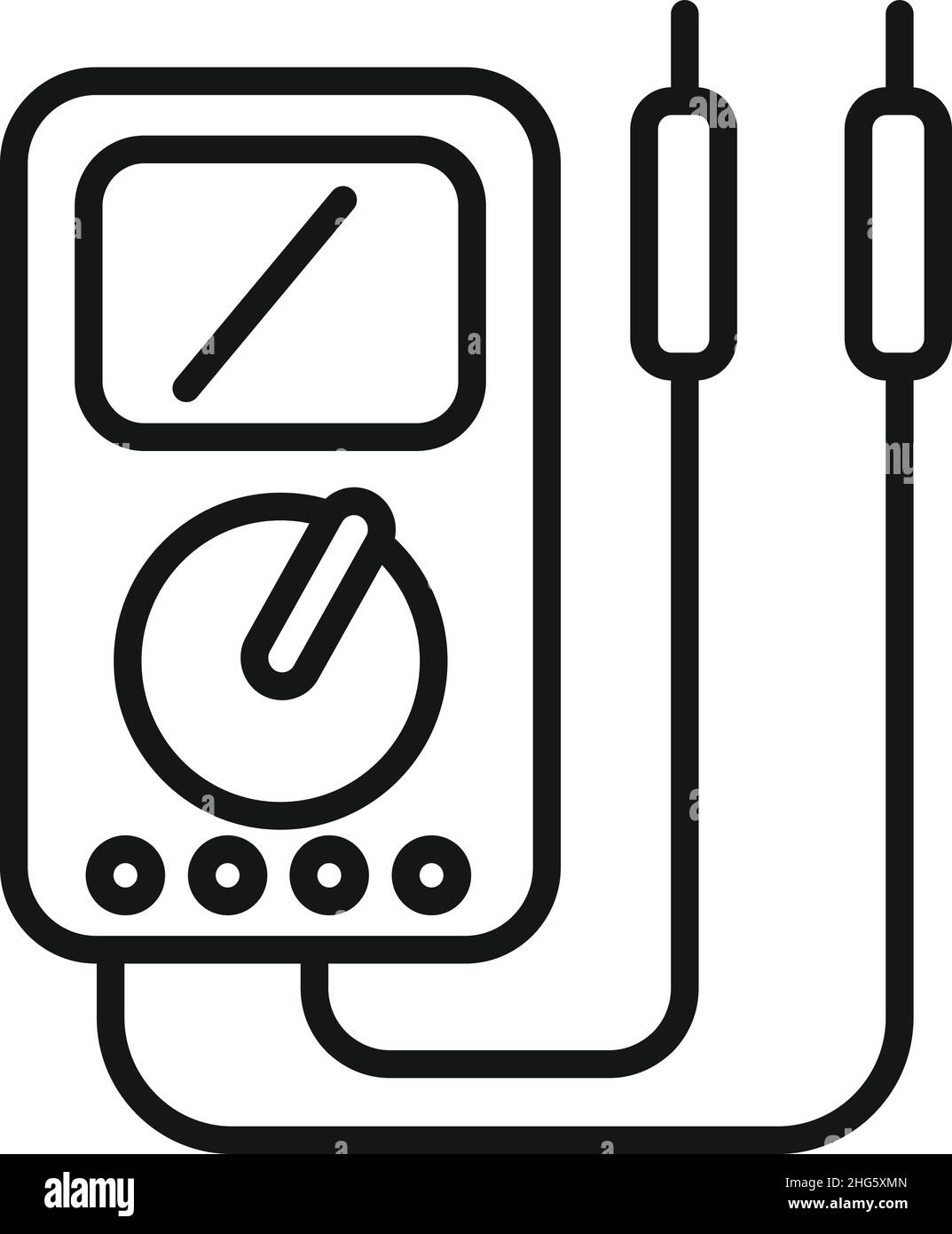 Multimeter icon outline vector. Voltage equipment. Electrical test Stock Vector