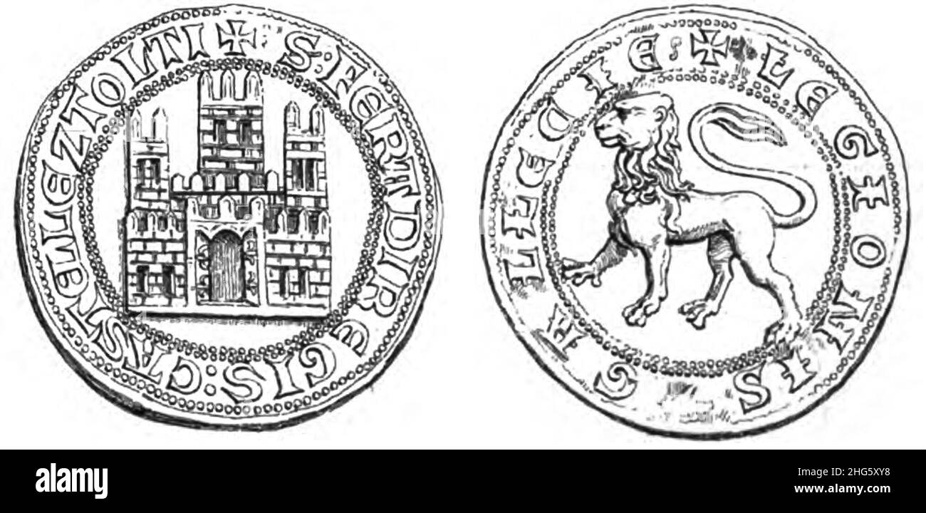 Selo de chumbo de Fernando III como rei de Castela e Toledo e de Galiza e Leon. Stock Photo