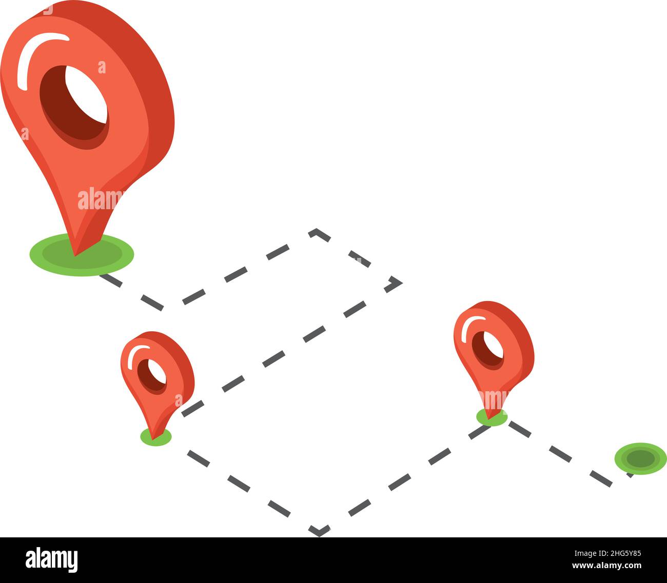 pins location in route Stock Vector