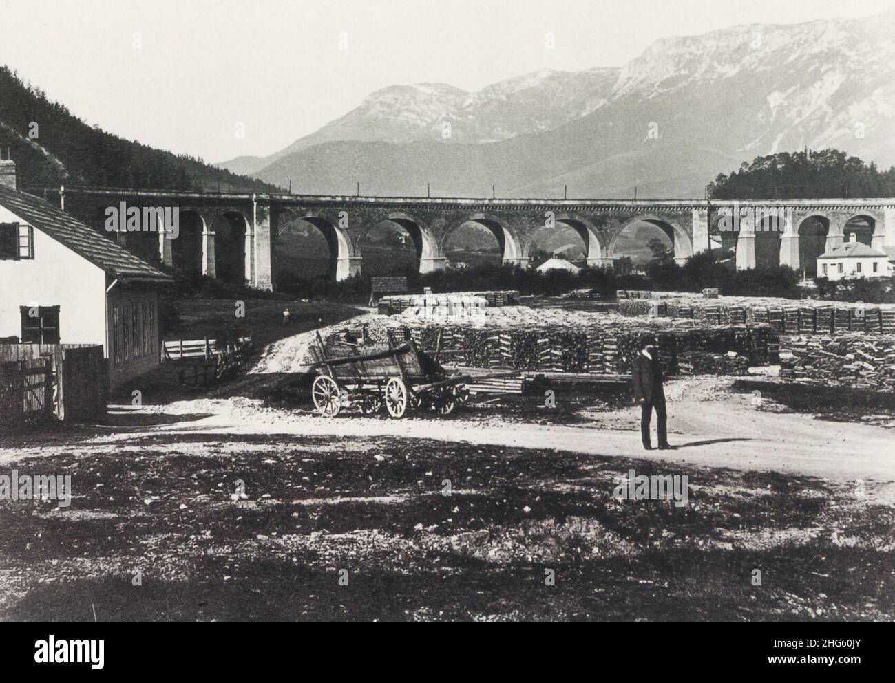 Semmering Payerbach 1875. Stock Photo