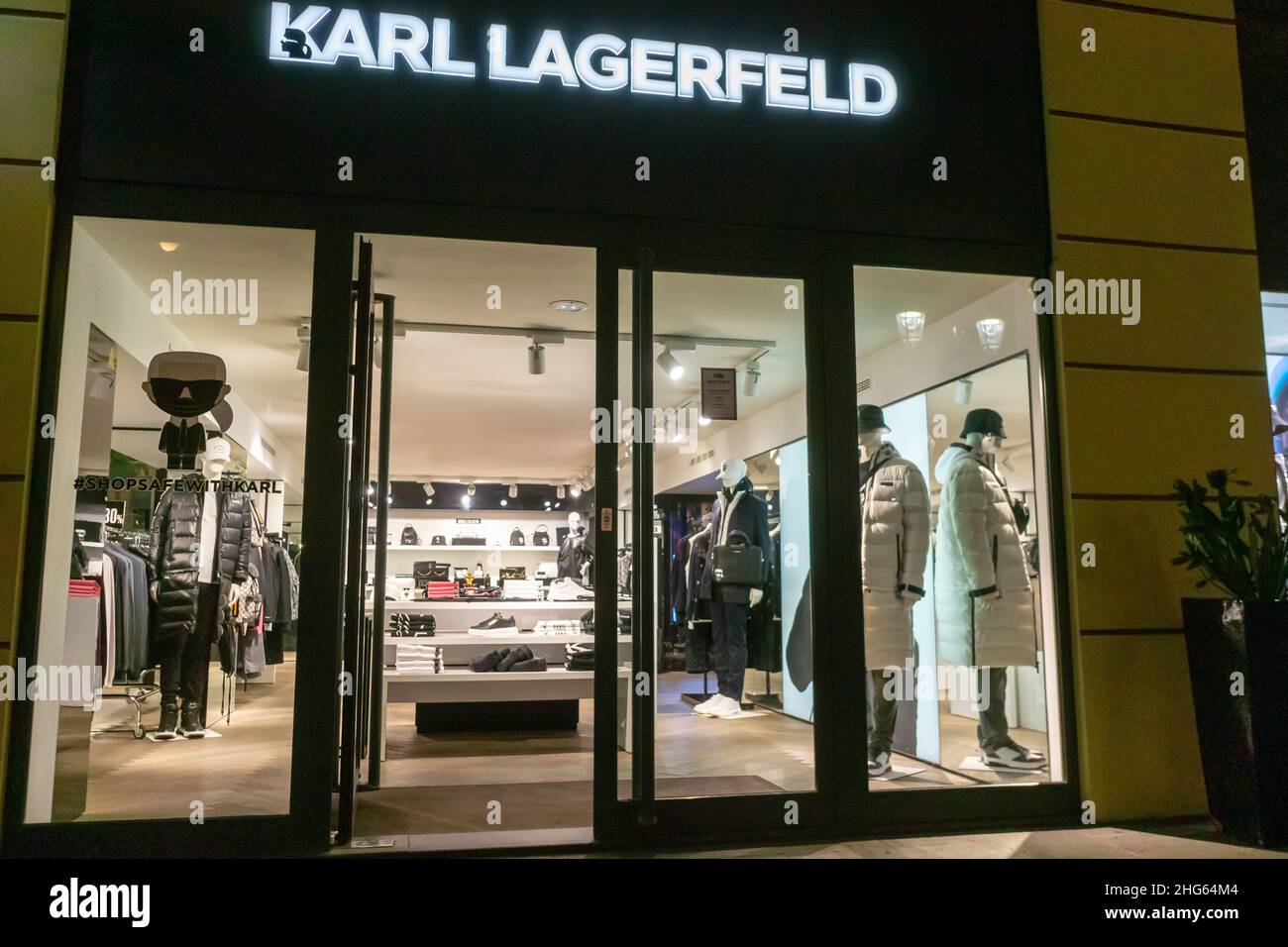 Nice, France, French Fashion Business, Karl Lagerfeld Shops Fronts in Old  CIty Center, france light windows night Stock Photo - Alamy