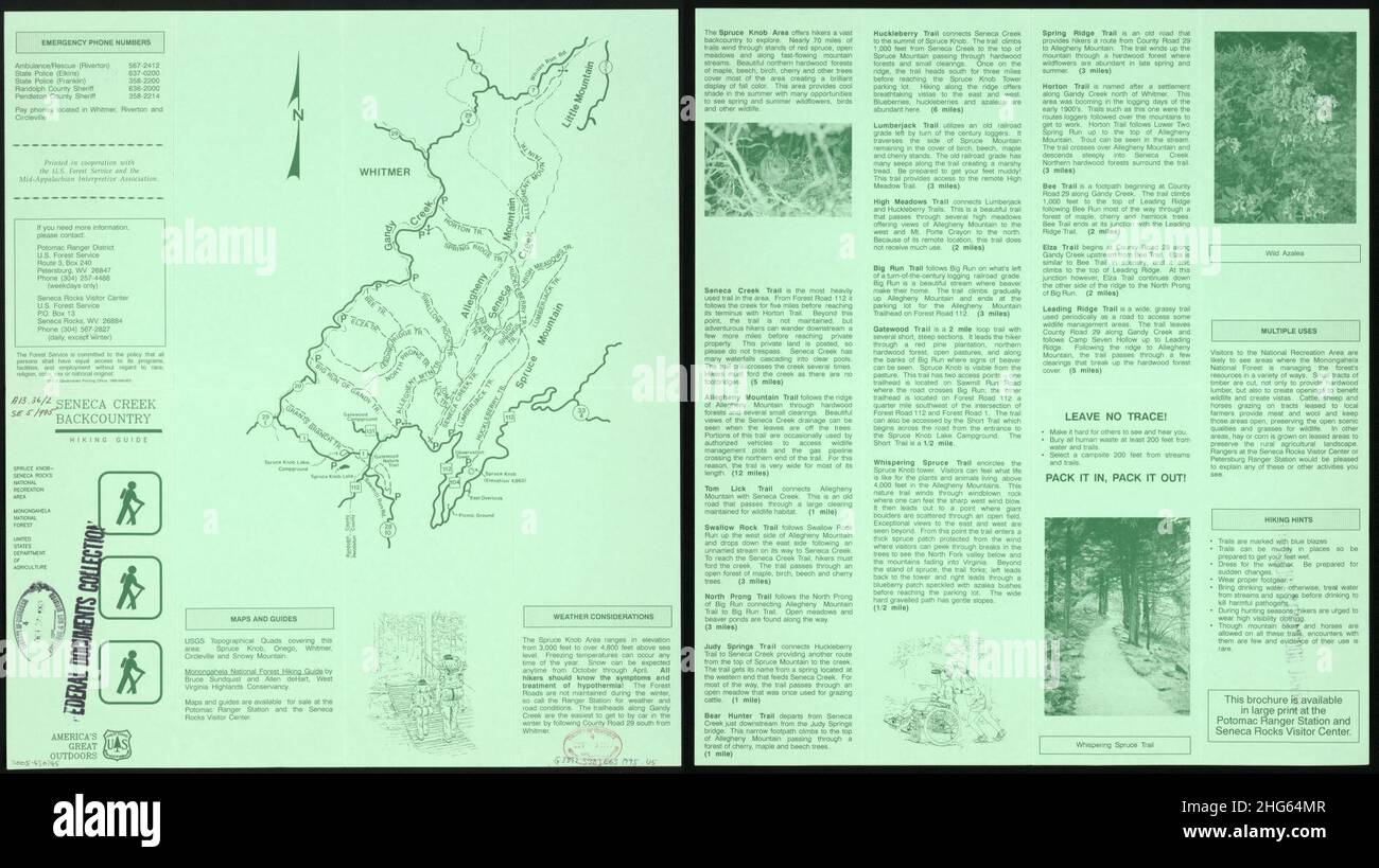 Seneca Creek backcountry hiking guide Spruce KnobSeneca Rocks