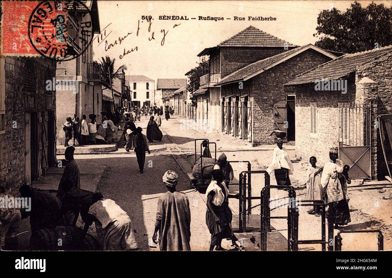 Rufisque Senegal - Rufisque - Rue Faidherbe (September 1904 Stock Photo - Alamy