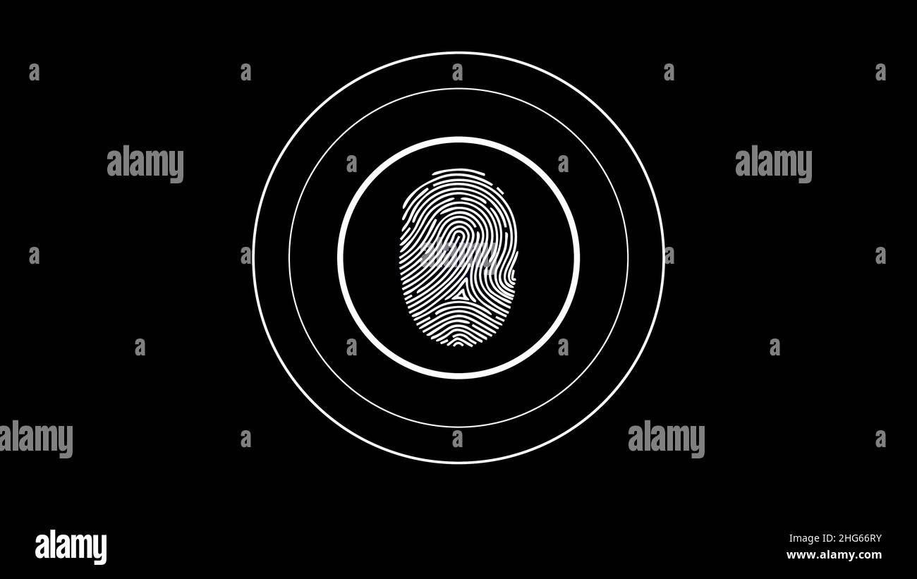 Scanner Animate Digital fingerprint scanner animation glowing hi-res stock photography ...