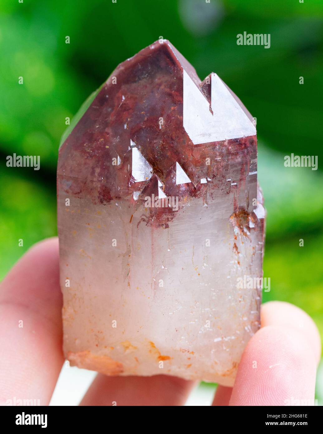 red quartz mineral specimen stone rock geology gem crystal Stock Photo Alamy
