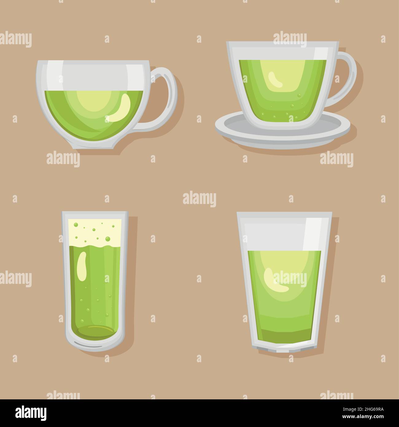 four green tea icons Stock Vector Image & Art - Alamy