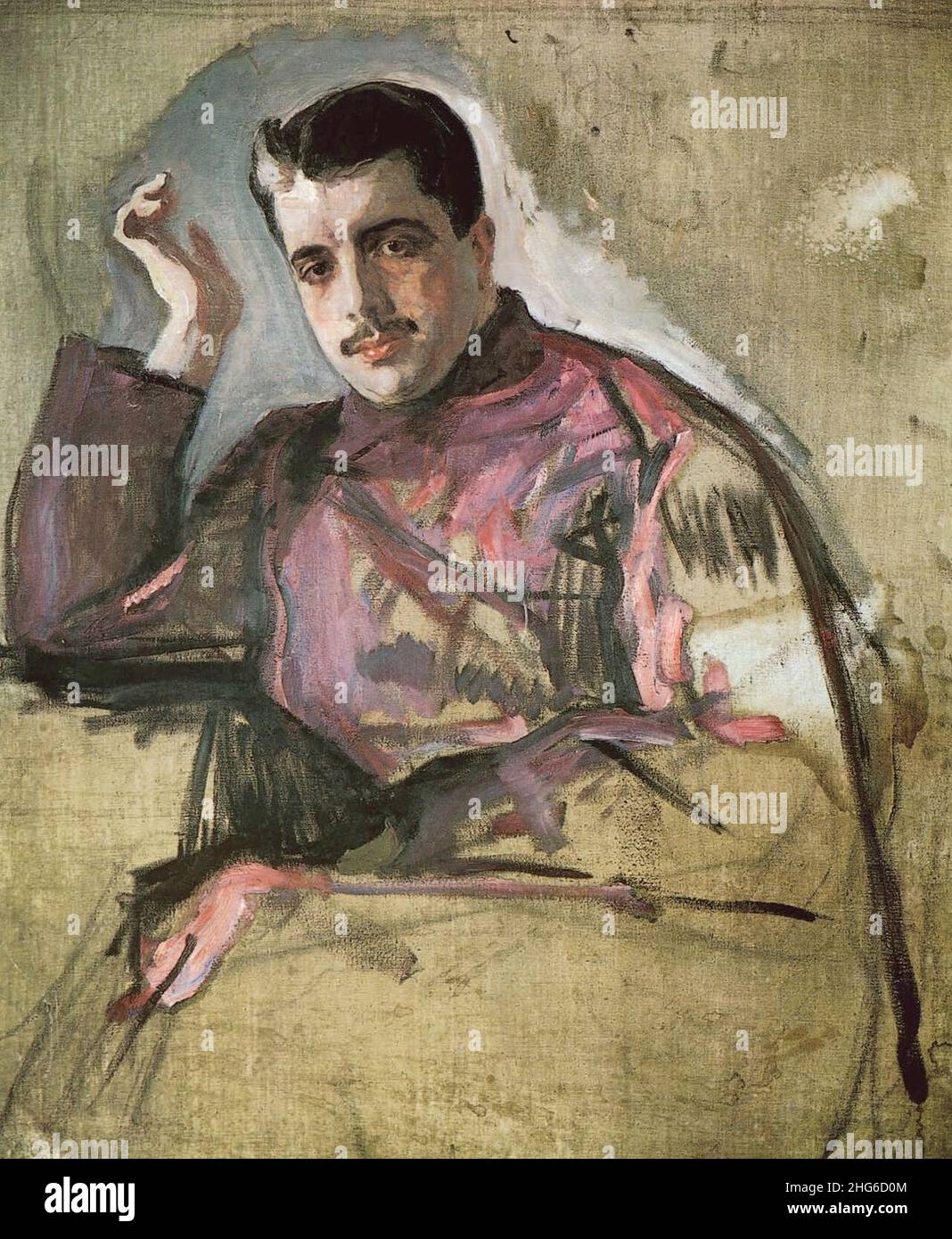 Sergej Diaghilev (1872-1929) ritratto da Valentin Aleksandrovich Serov ...