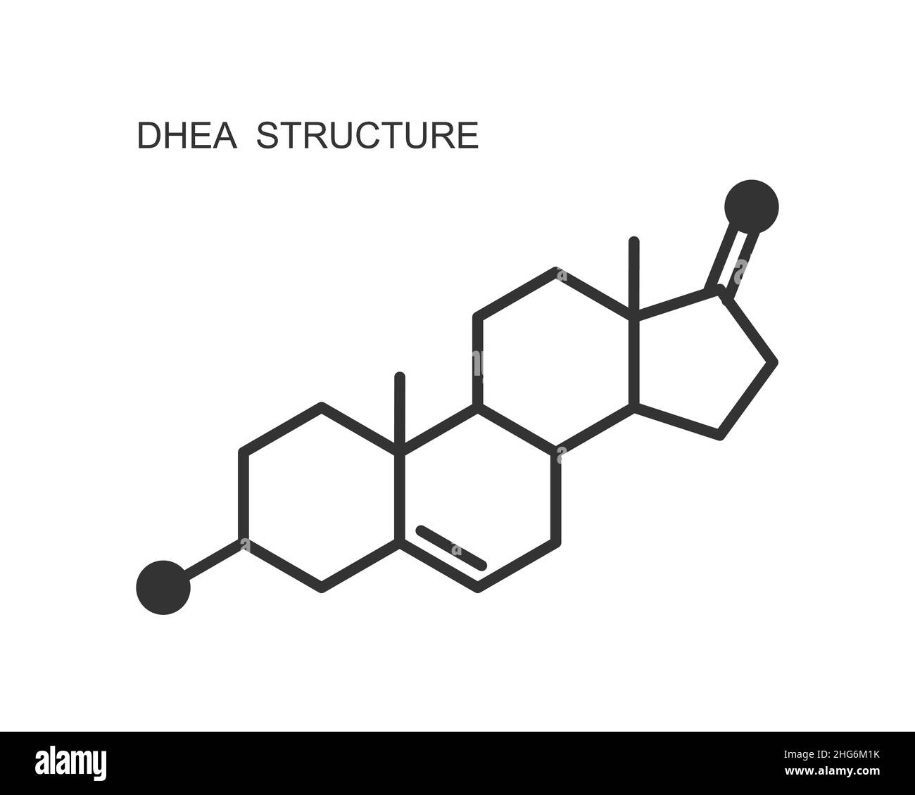 DHEA icon isolated on white background. Dehydroepiandrosterone hormone