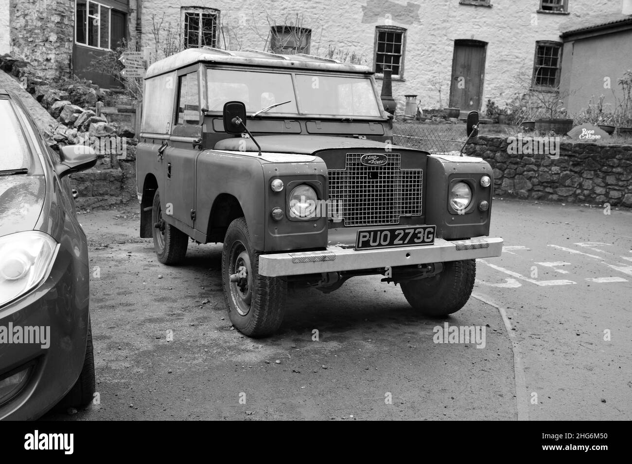 January 2022 - 54 year old Land Rover workhorse in Cheddar, Somerset, England, UK. Stock Photo