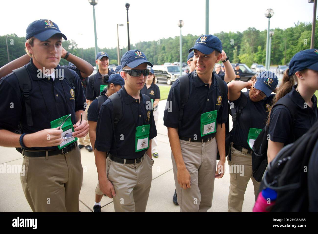 Several law enforcement explorers wearing name tags Stock Photo Alamy