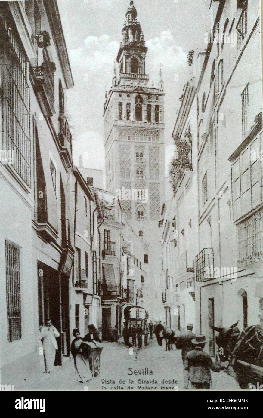 Sevilla. Vista desde la calle de Mateos Gago. Stock Photo