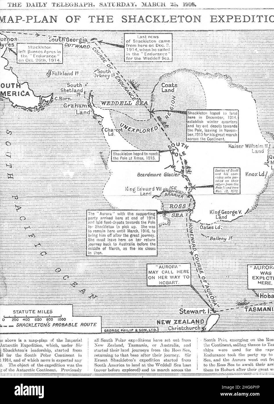 Shackleton Expedition mapplan Stock Photo Alamy