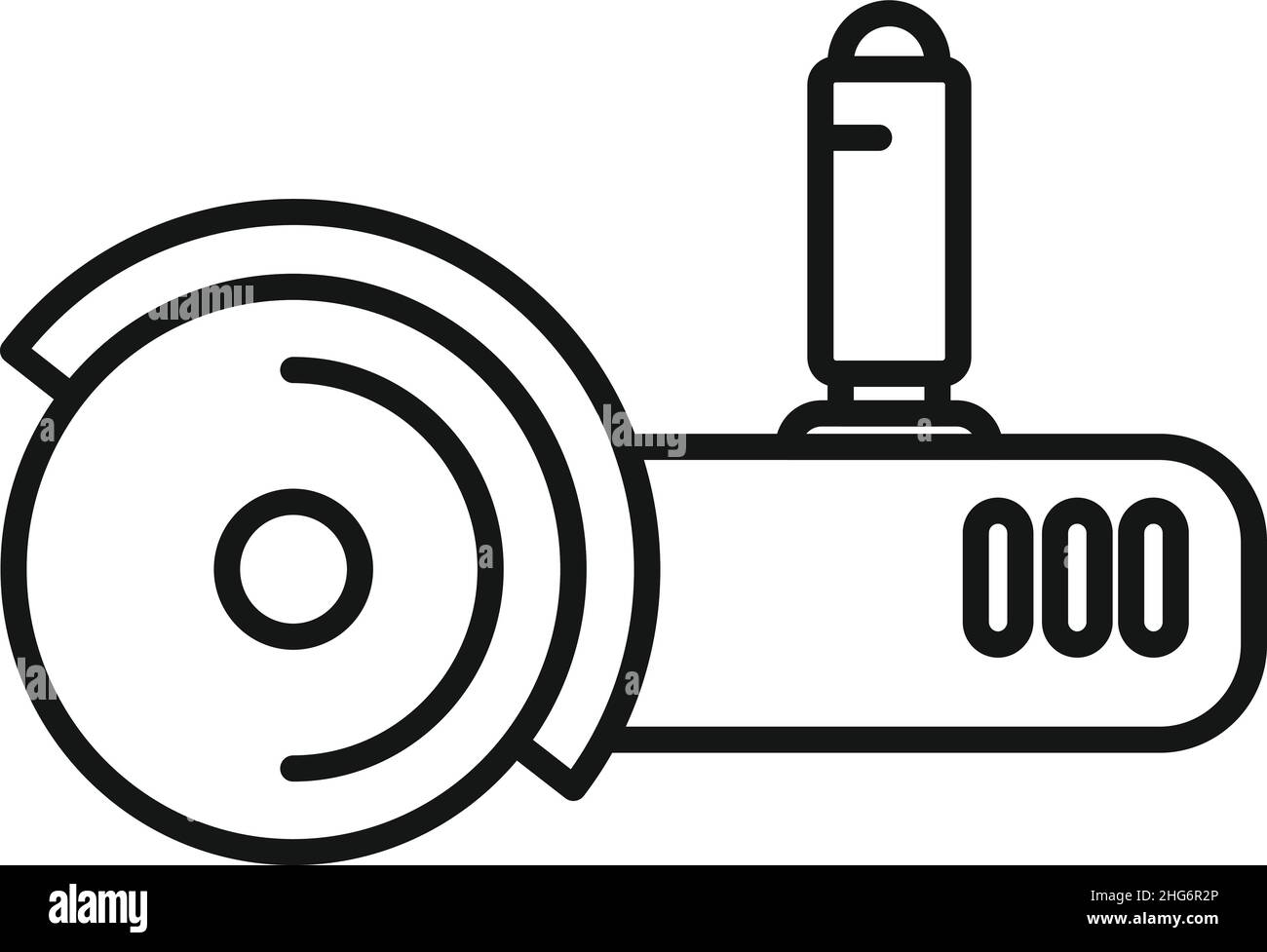 Metal grinding machine icon outline vector. Saw tool. Hand grinder Stock Vector