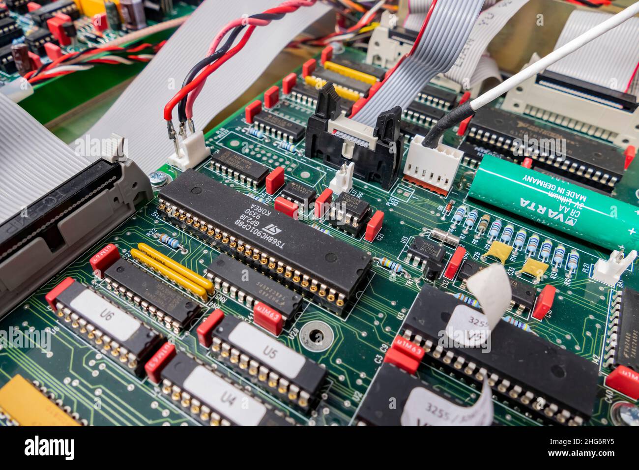 United Kingdom, APR 29 2015 - Close up shot of integrated circuit mainboard Stock Photo
