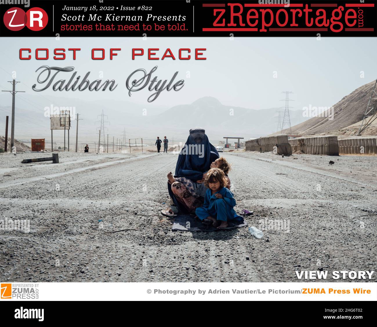 Story of the Week #822: TUESDAY January 18, 2022: 'COST OF PEACE: Taliban Style' from award winning photographer Adrien Vautier of Le Pictorium: Since the Taliban swept back to power in Afghanistan in August, they have been enforcing their fundamentalist interpretation of Islam. In spite of trying to rebrand as more moderate, the group has imposed a slew of restrictions that revoke the liberties that Afghan women have won through a history of struggle and activism, and unravel the gains made over the past two decades. Most secondary schools for girls were closed, and women were prohibited from Stock Photo